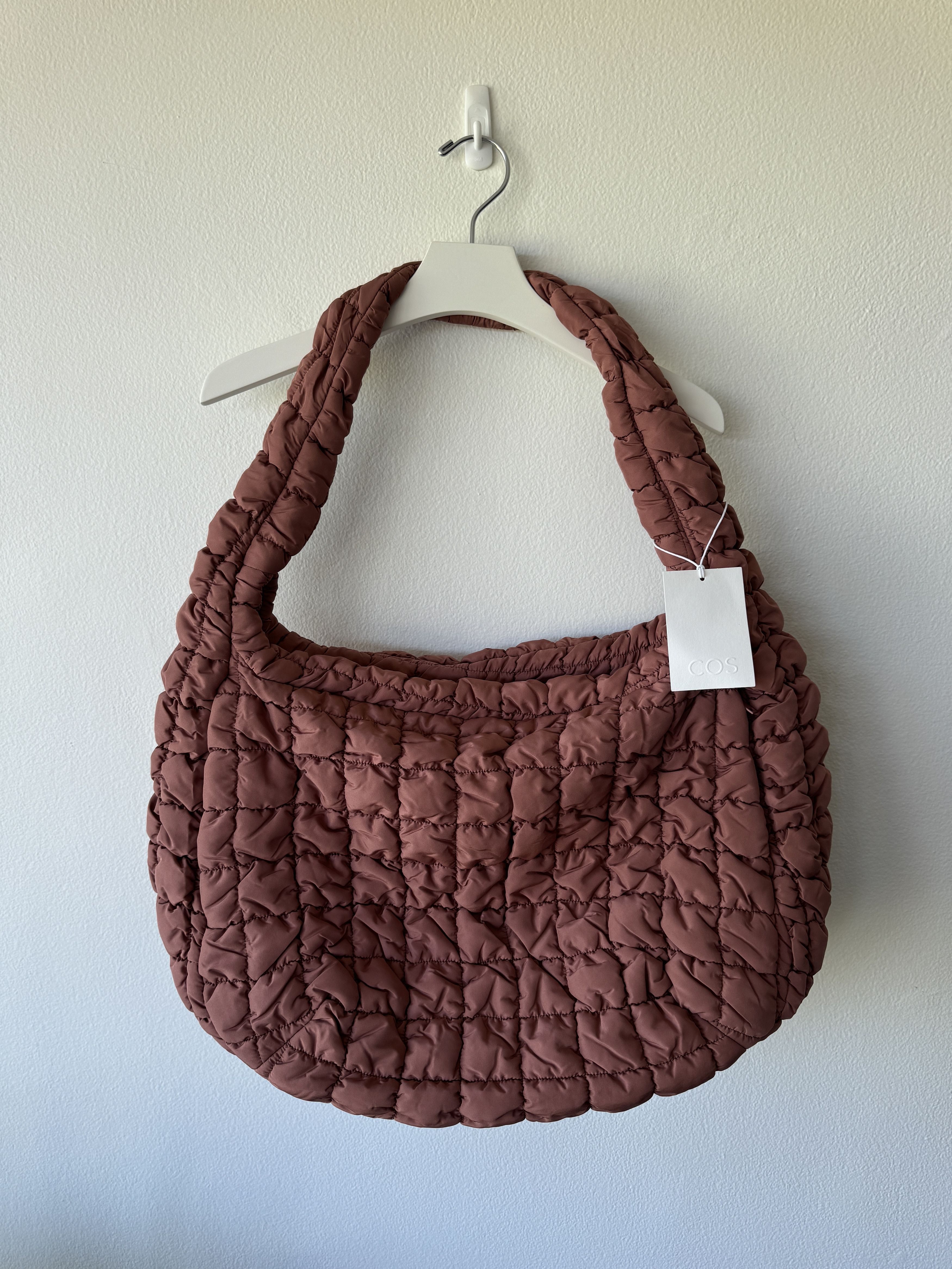 Cos quilted oversized shoulder bag dusty brown light rare