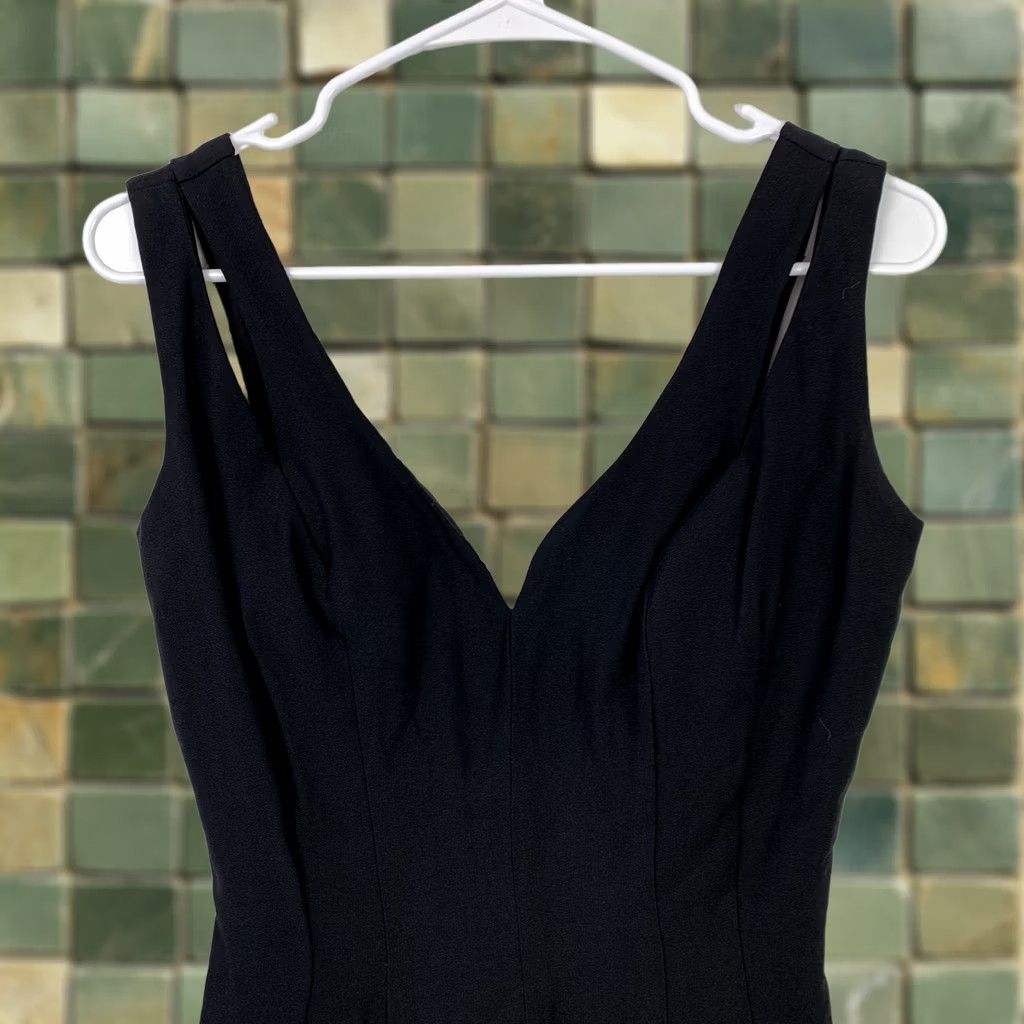 Vintage VINTAGE House of Chase California Black Crepe Midi Dress Women's Chest 34" Size S / US 4 / IT 40 - 1 Thumbnail