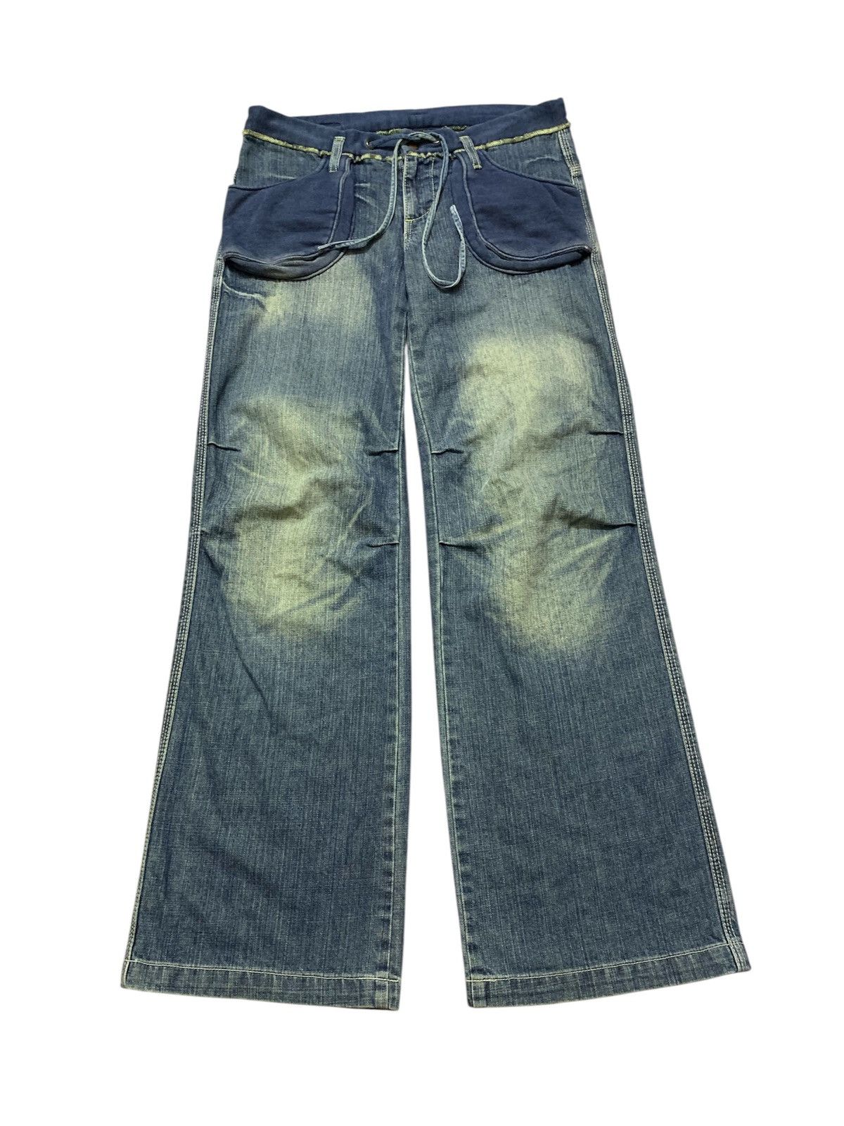 Japanese Brand Flare ET BOITE Washed Denim Hybrid Pants Spirit Goa Lgb Size US 32 / EU 48 - 1 Thumbnail