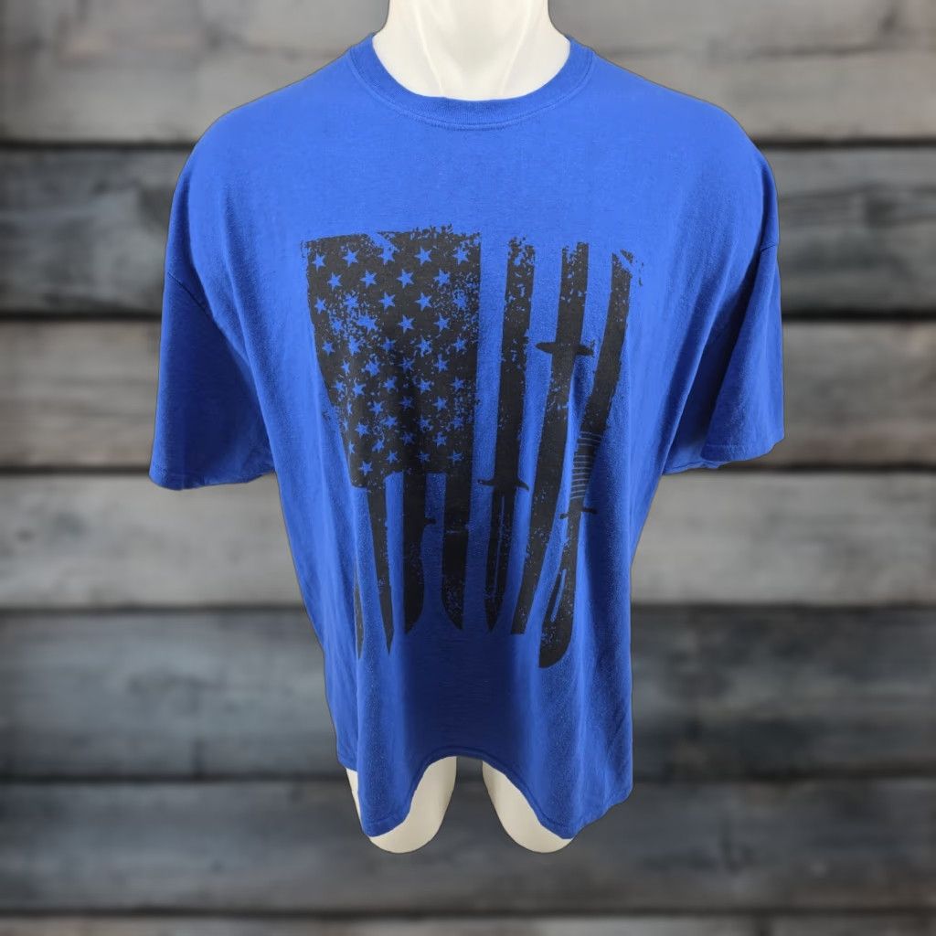Logo 7 Mens 2XL Blue Smoky Mountain Knife Works Shirt SMKW Logo T-Shirt Short Sleeve Graphic Print Men Size US XXL / EU 58 / 5 - 1 Thumbnail