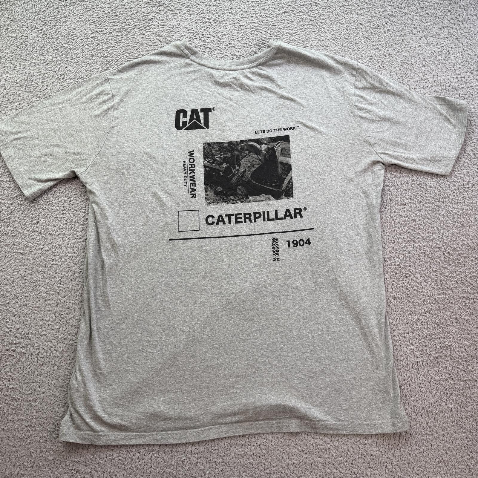 Caterpillar Vintage Style Caterpillar CAT Workwear T Shirt XL Gray Size US XL / EU 56 / 4 - 1 Thumbnail
