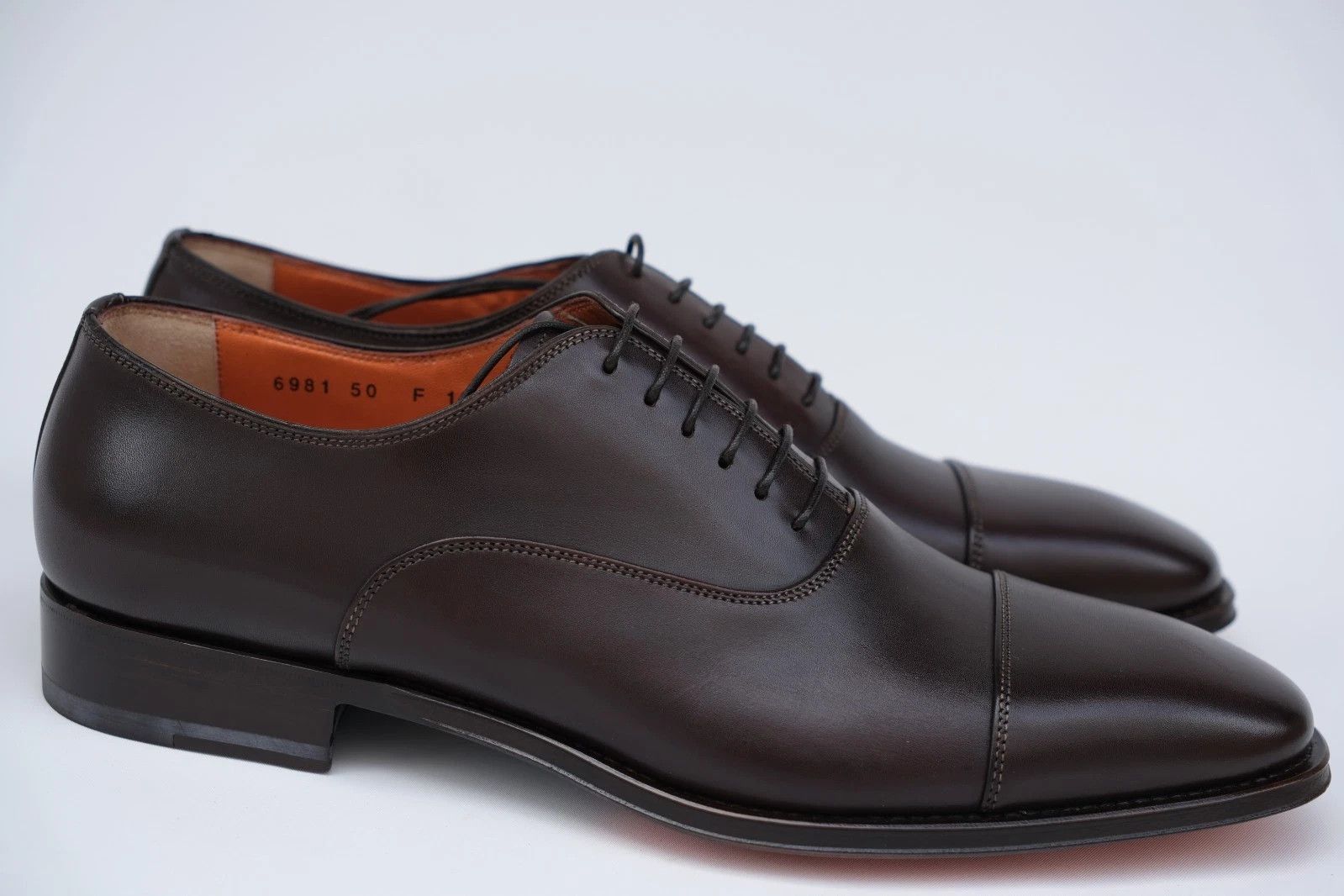 Santoni NEW Santoni Brown Leather Oxford Shoes in Brown Size US 11 / EU 44 - 3 Thumbnail