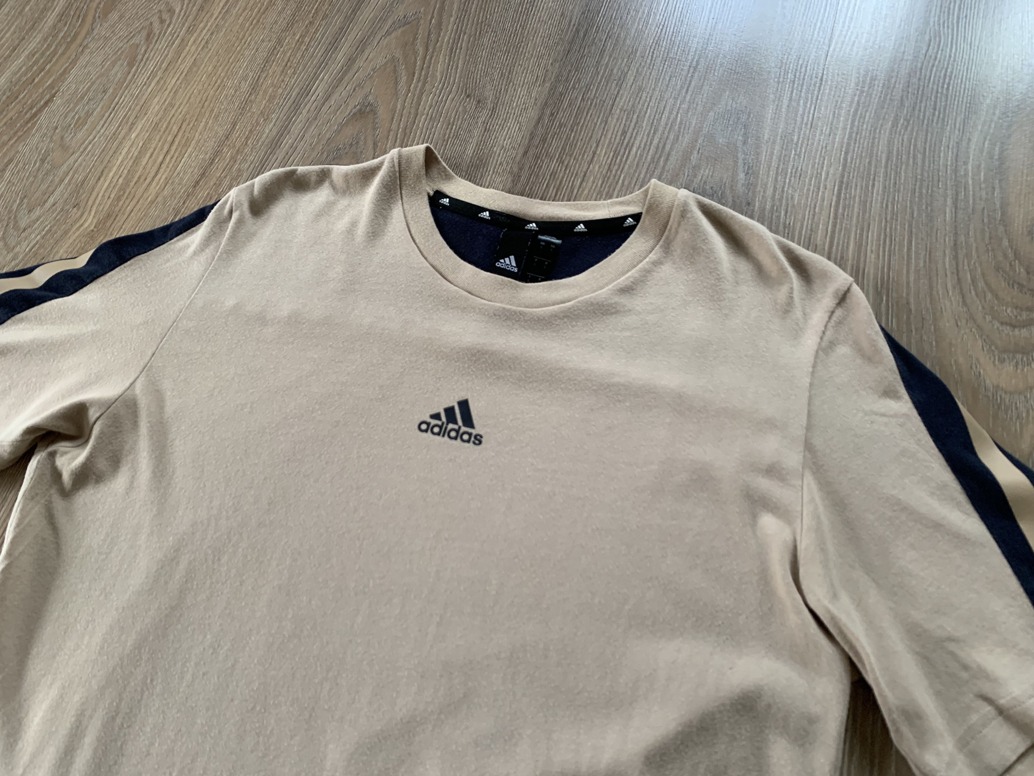 Adidas Adidas Centr Logo Beige Cotton T-Shirt Size US S / EU 44-46 / 1 - 4 Thumbnail