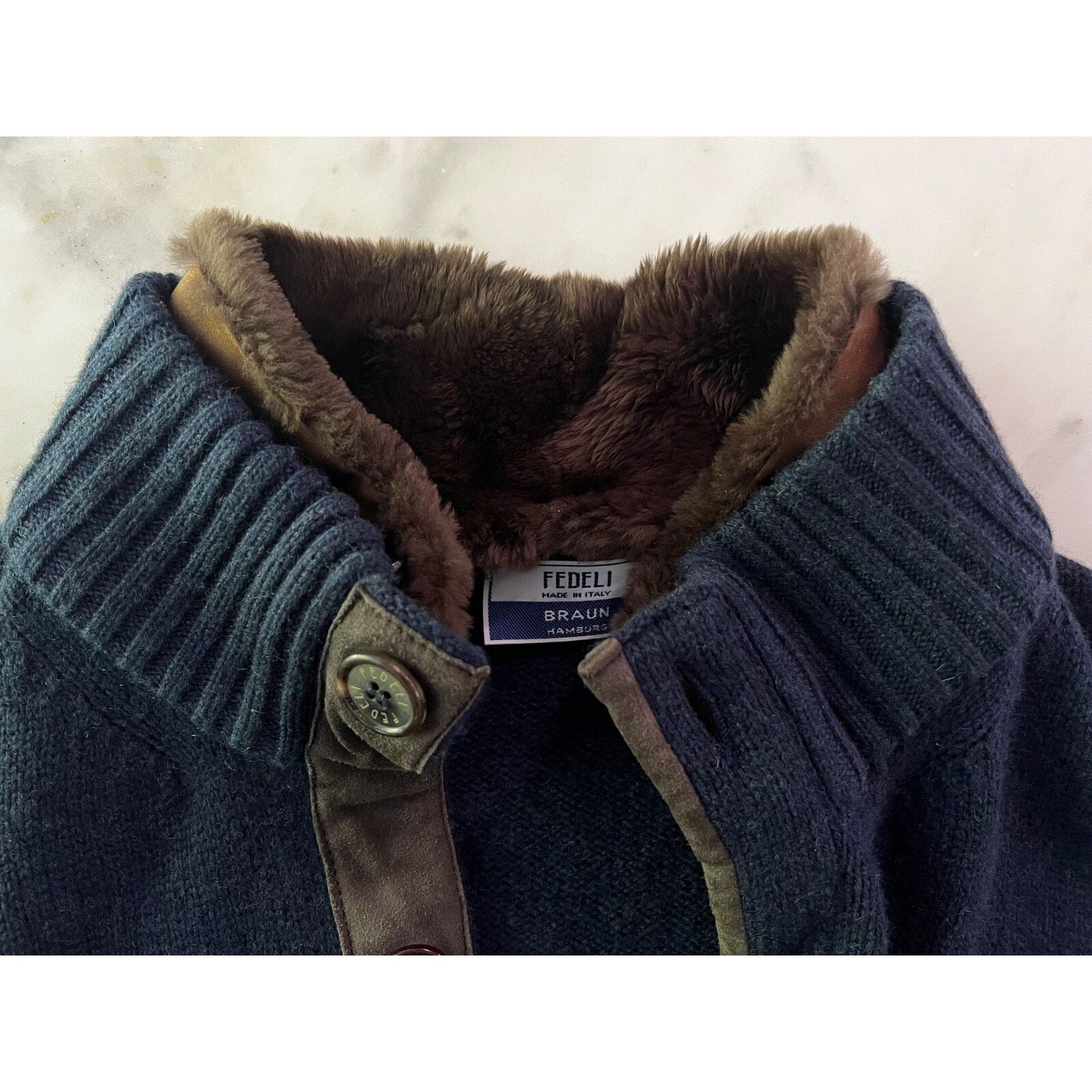 Fedeli $3000 Fedeli Cashmere Cardigan Castorino Fur Collar IT54 XL Size XL / US 12-14 / IT 48-50 - 3 Thumbnail