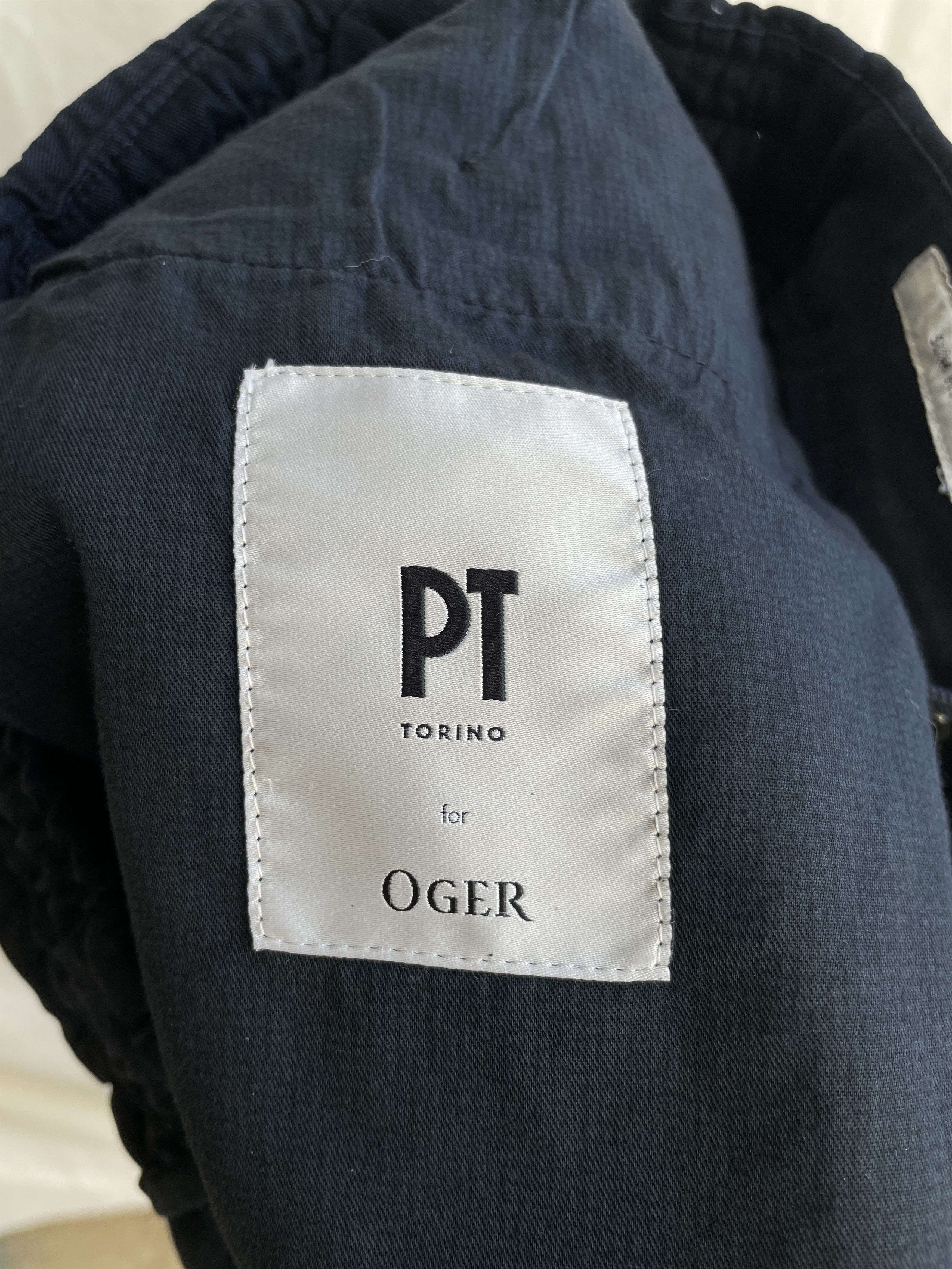 PT Torino PT Torino Navy Slim Drawstring Stretch Modal Cotton Trousers Size US 34 / EU 50 - 8 Thumbnail