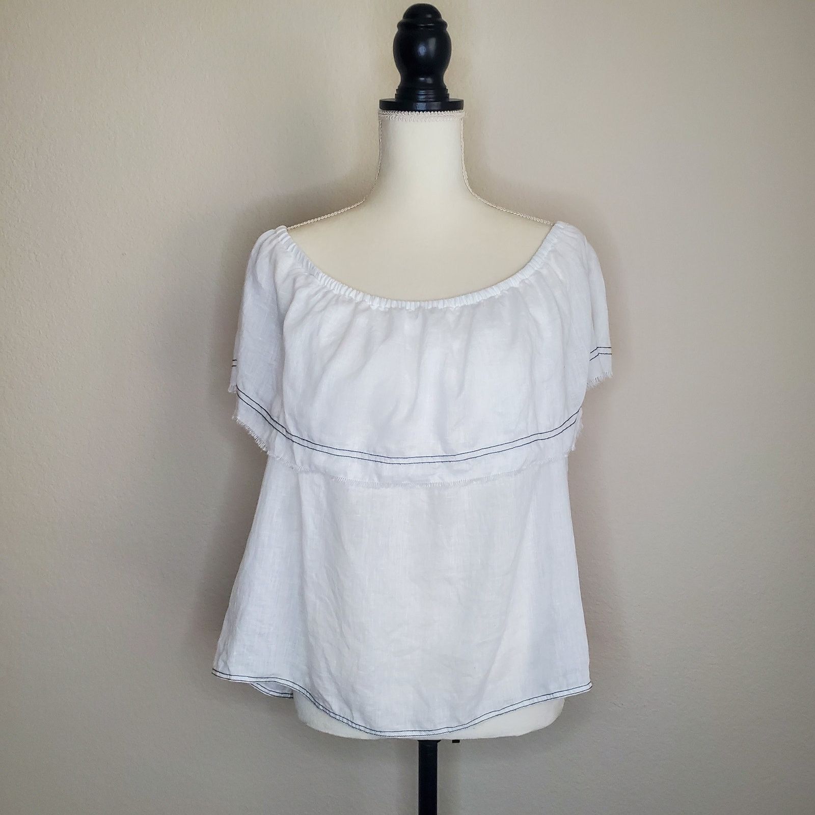 Other One State White Off Shoulder Top Large Size L / US 10 / IT 46 - 2 Thumbnail