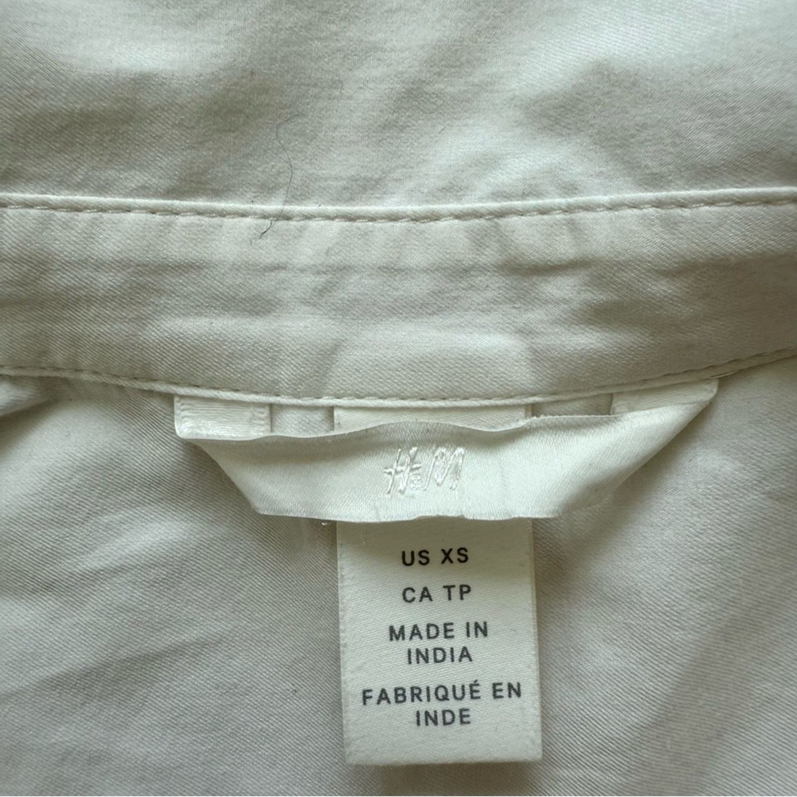 H&M H&M women white oversize cotton blouse size XS Size XS / US 0-2 / IT 36-38 - 4 Thumbnail