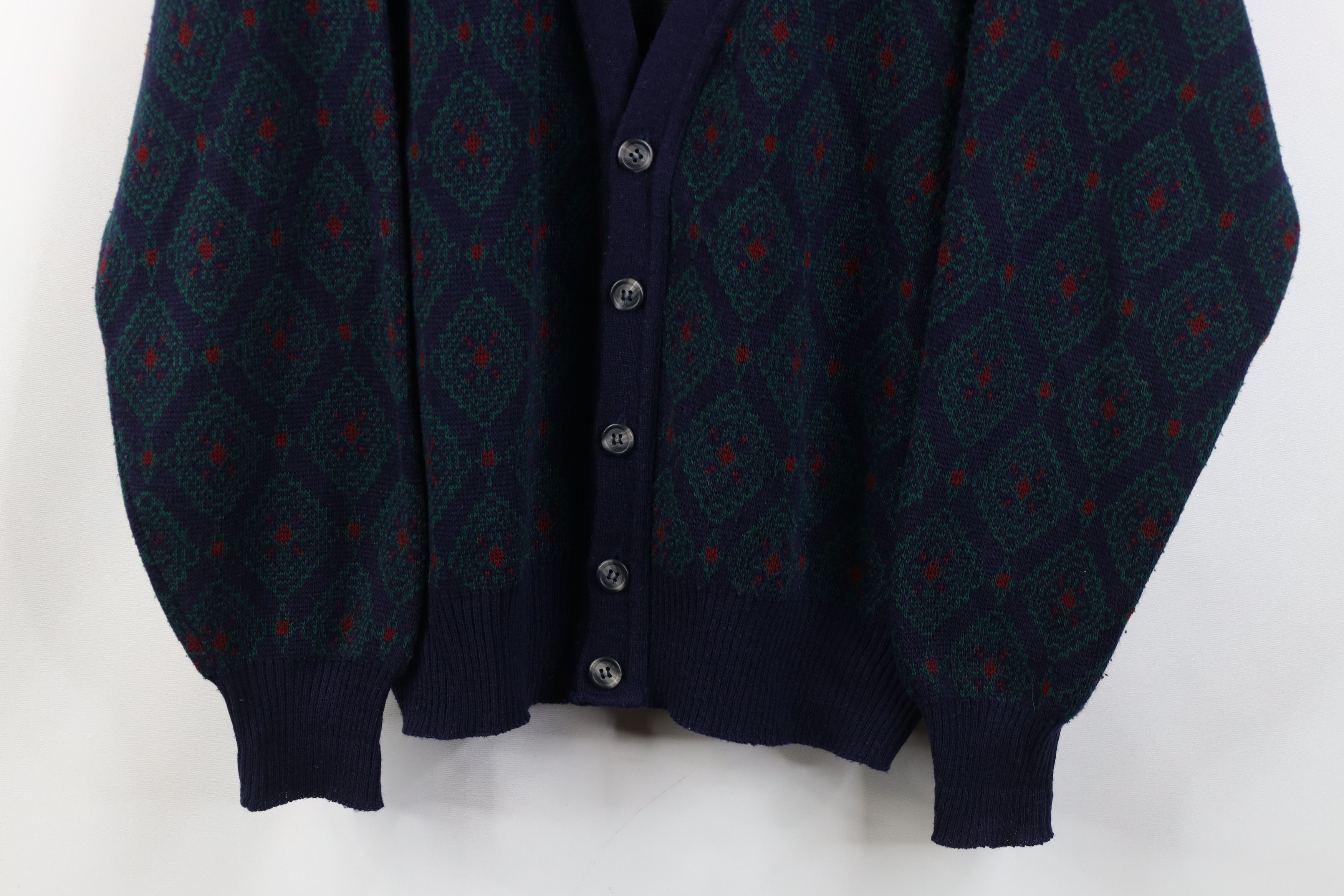 Vintage Vintage 90s Streetwear Blend Knit Geometric Cardigan Sweater Size US M / EU 48-50 / 2 - 3 Thumbnail