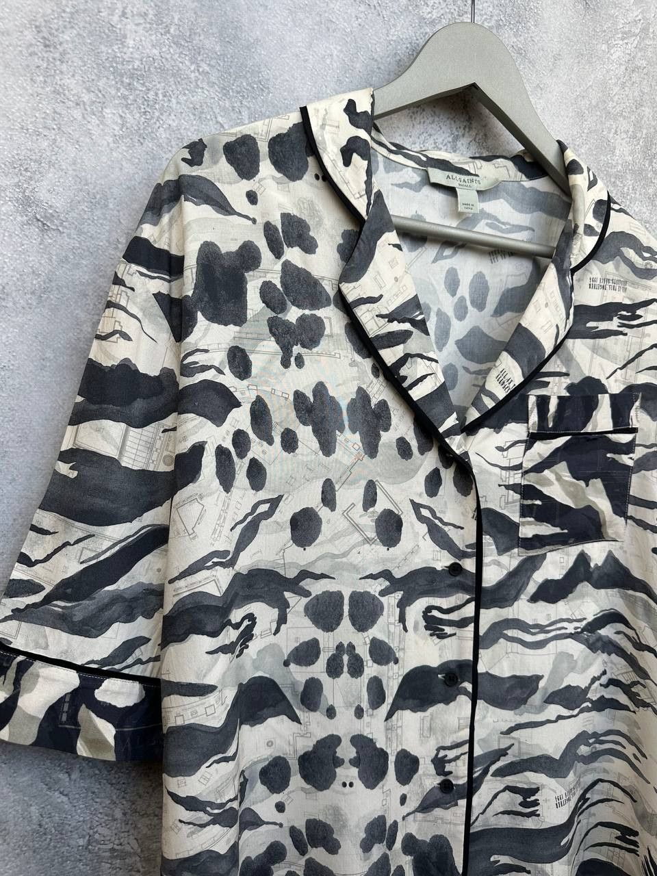 Allsaints AllSaints Pajama Esma Oniyuri PJ Ecru Zebra Pattern Shirt Size S / US 4 / IT 40 - 3 Thumbnail