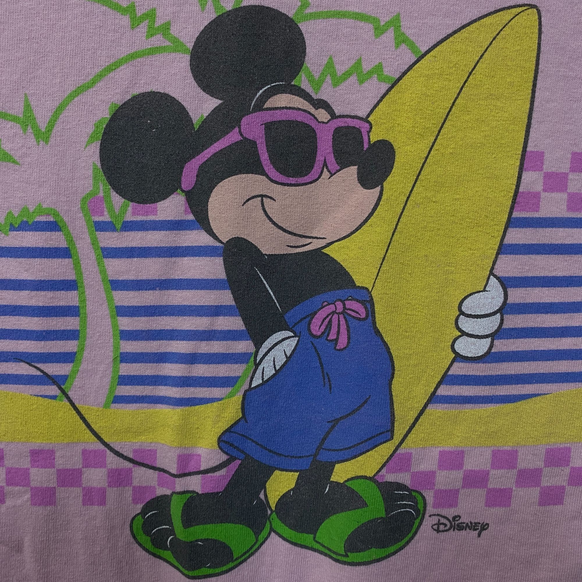Junk Food Junk Food Clothing Mickey Mouse Surf Flea Market Pink Crop T Size S / US 4 / IT 40 - 4 Thumbnail