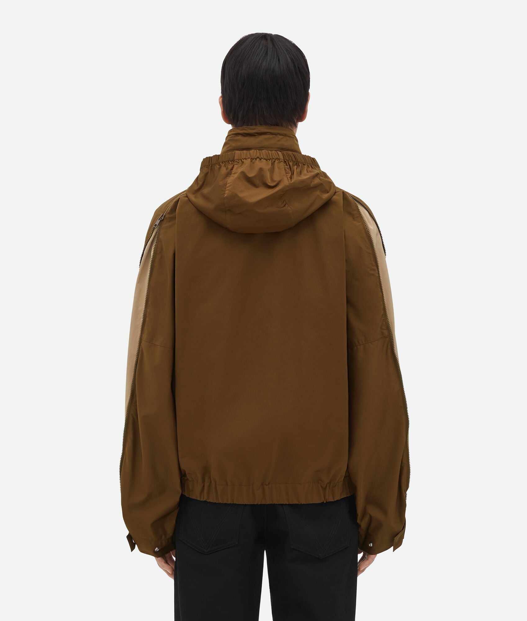Bottega Veneta o1n1vont1224 Contrasting Zipper Tech Nylon Jacket in Brown Size US XL / EU 56 / 4 - 3 Thumbnail