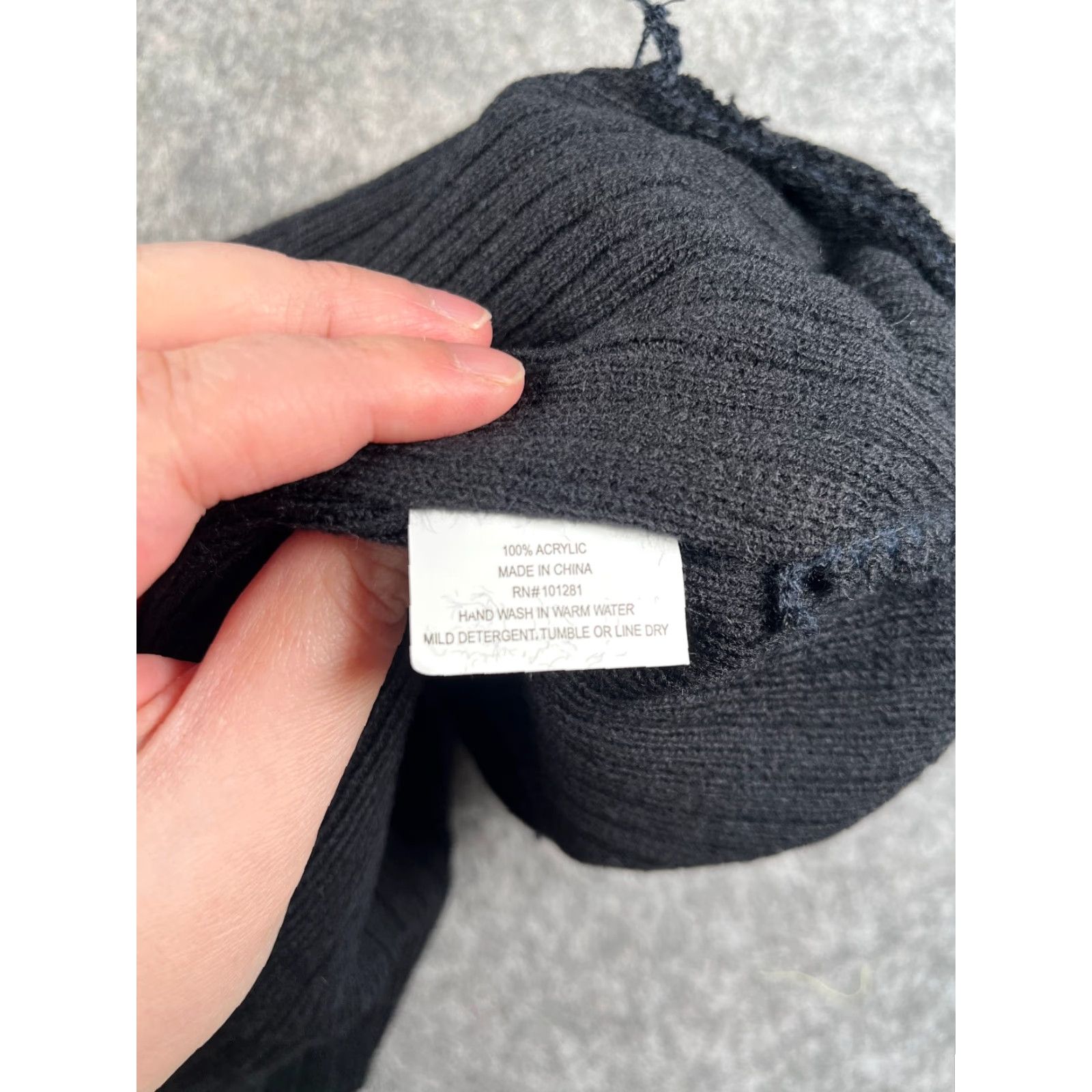 Vintage the CK Group Beanie Hat Adult One Size Black Ribbed Knit 100% Acrylic Ski NEW Size ONE SIZE - 6 Thumbnail