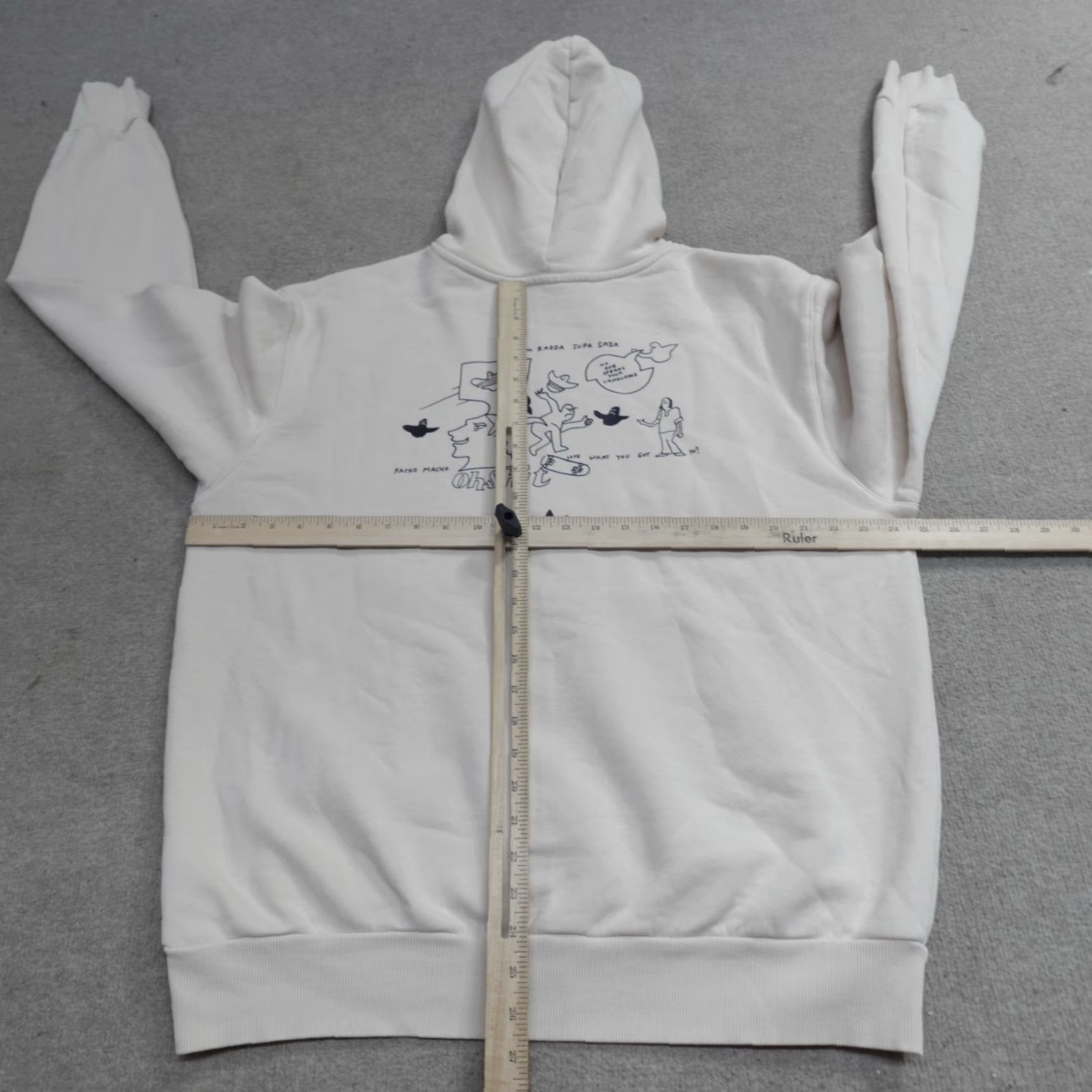 Adidas VINTAGE adidas Sweatshirt XL Beige Double Sided Hoodie Pacho Macho Skateboarding Men Mens Winter Pullover USA Graphic Print Cotton Blend Size US XL / EU 56 / 4 - 4 Thumbnail