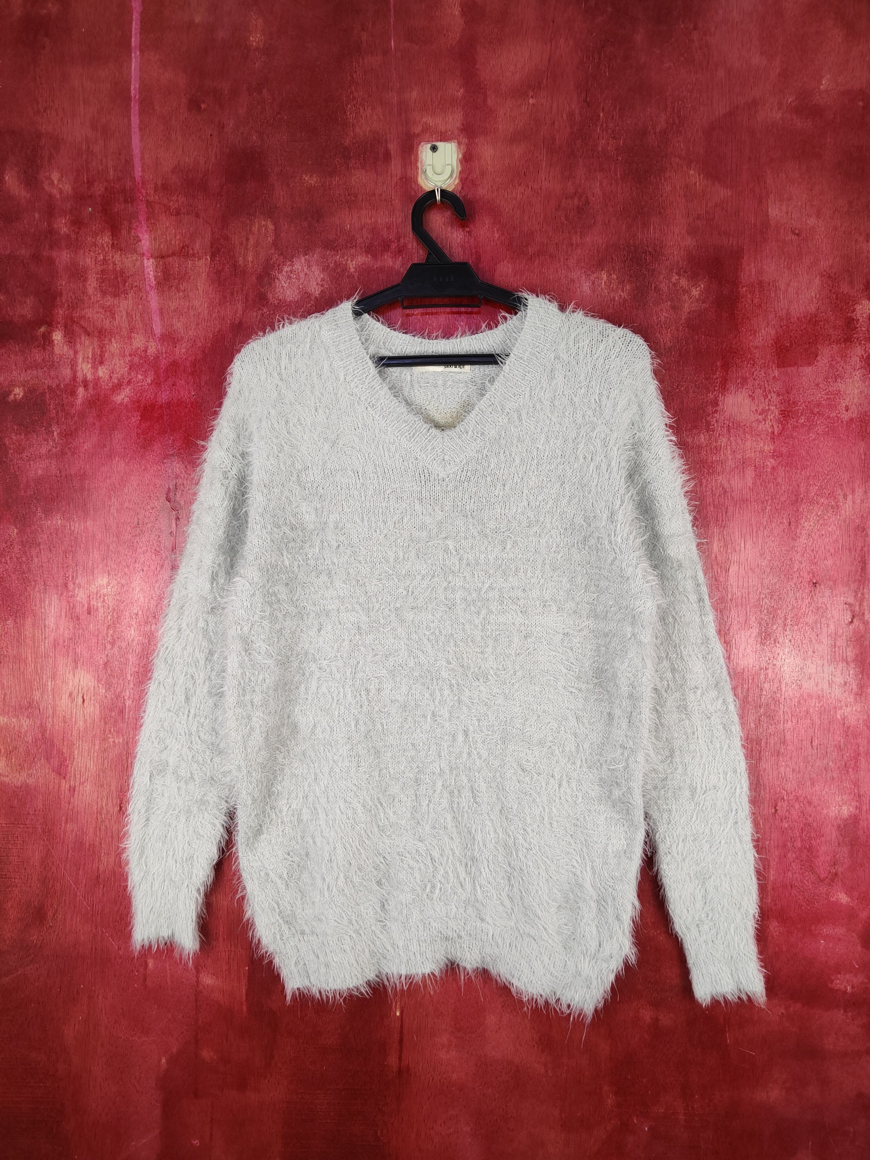 image of Aran Isles Knitwear x Vintage Shoo La Rue Gray Shag Shaggy Fur Mohair Knitwear S2063 in Light Gray,