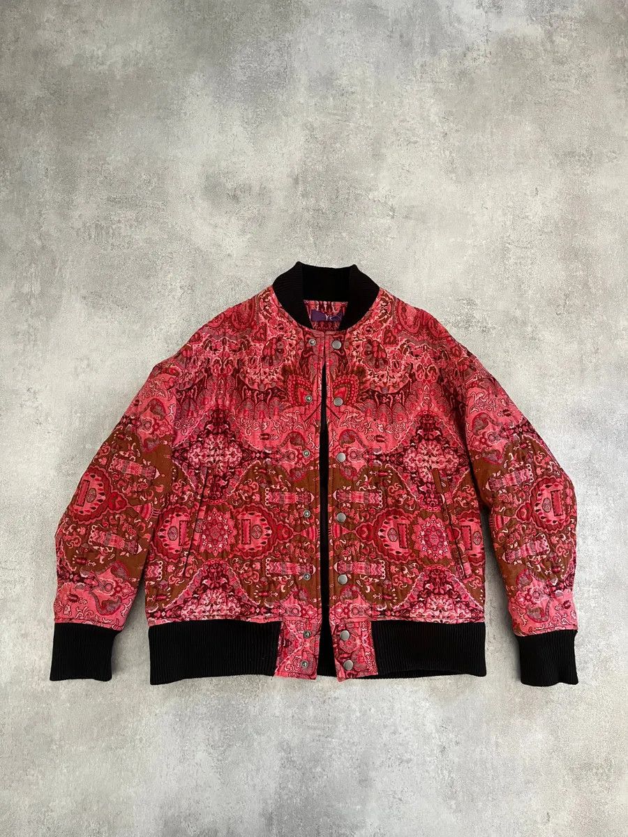 Vintage × Yohji Yamamoto AW2019 Yohji Yamamoto Silk Red Bomber Jacket Size XS / US 0-2 / IT 36-38 - 4 Thumbnail