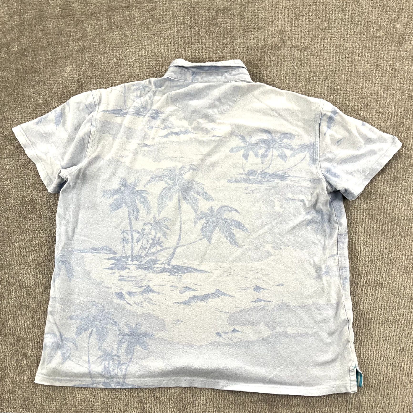 Tori Richard TORI RICHARD Polo Shirt Mens Large Blue Palm Tree Floral Hawaiian Short Sleeve Shirts Polo, Blue, Floral, Hawaiian, Men's Large, Short Sleeve Size US L / EU 52-54 / 3 - 7 Thumbnail