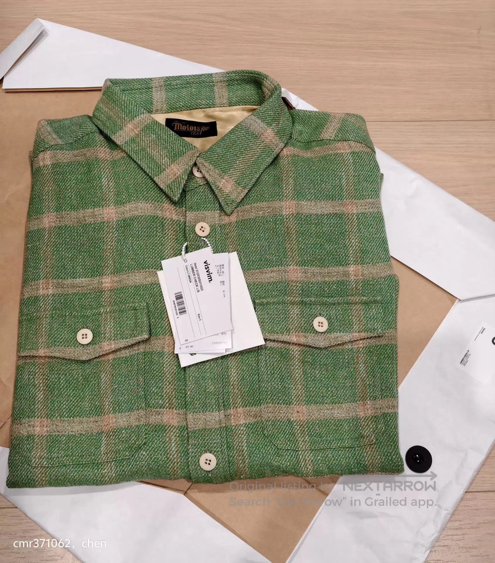 Visvim Green Plaid Long Sleeve Button. Size US L / EU 52-54 / 3 - 8 Thumbnail