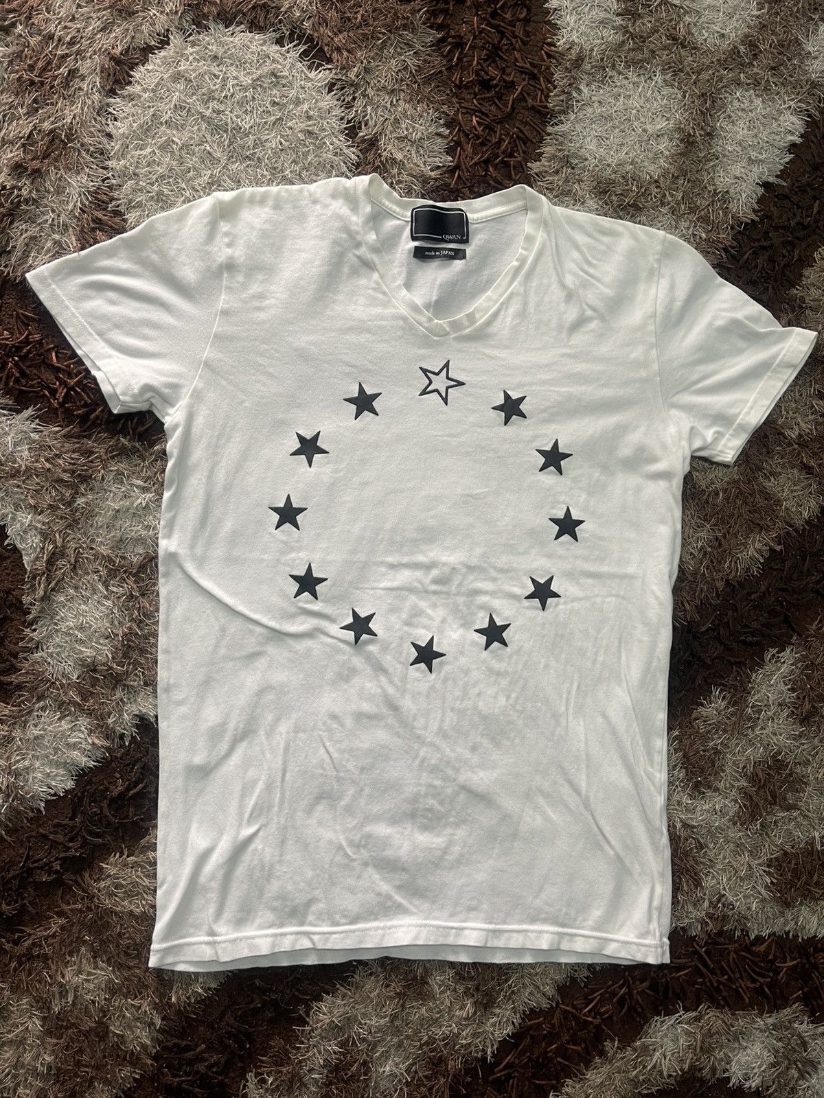 Japanese Brand × Vintage 🔥HOT🔥VINTAGE QWAN JAPAN STAR V NECK VERY RARE Size US M / EU 48-50 / 2 - 1 Thumbnail