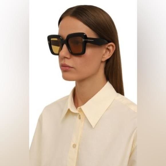 Tom Ford 💯- New Authentic Tom Ford Esme FT1157 01E Black Yellow Size ONE SIZE - 9 Thumbnail