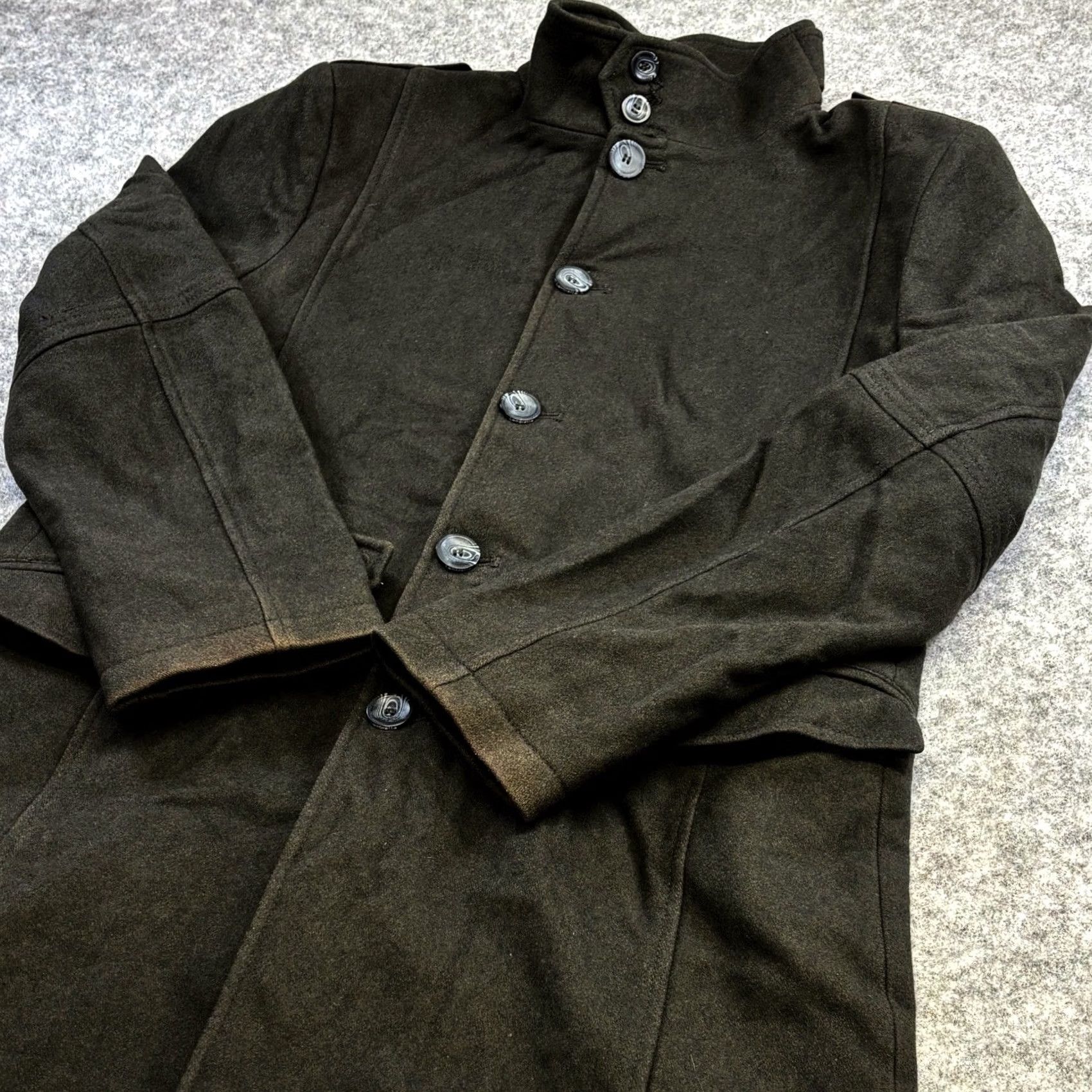 Lambretta Lambretta Wool Blend Coat Large Mens Dark Khaki Used Worn Size US L / EU 52-54 / 3 - 3 Thumbnail