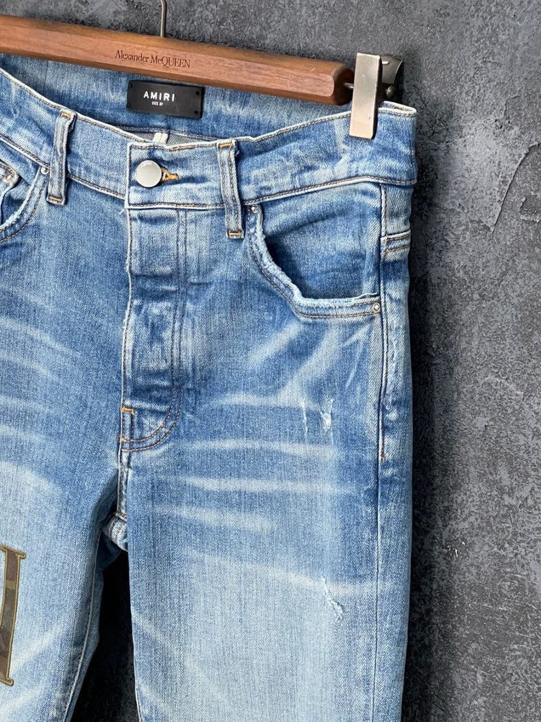 Amiri AMIRI Distressed Logo Embroidered Jeans-2506 Size US 30 / EU 46 - 4 Thumbnail