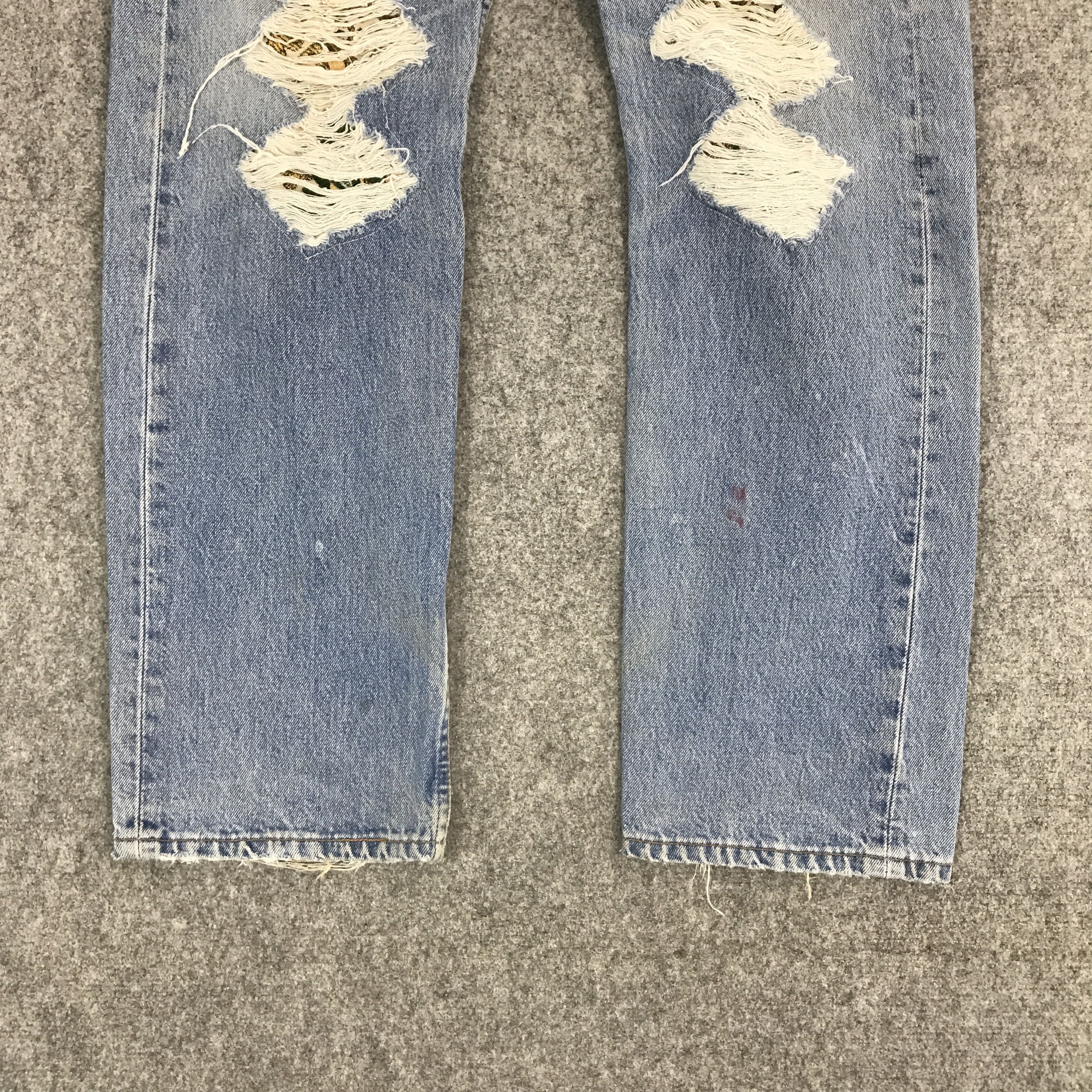 Levi's Vintage Clothing × Vintage LEVI'S 501 DISTRESSED PATCHWORK DENIM JEANS Size US 32 / EU 48 - 3 Thumbnail