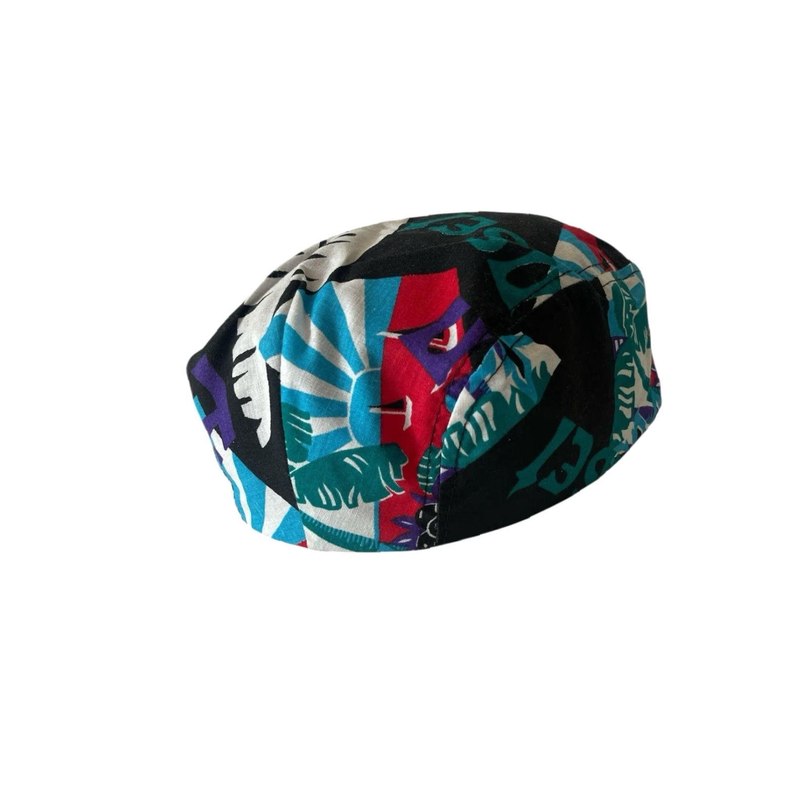 Vintage VINTAGE Hawaiian Print Cabbie Hat Cap Mens S Deadstock NWOT Made in USA 90s Flat Cap Black Mens Size ONE SIZE - 7 Thumbnail