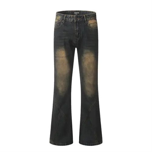 Jean Men's distressed split patchwork loose flared jeans Size US 32 / EU 48 - 1 Thumbnail