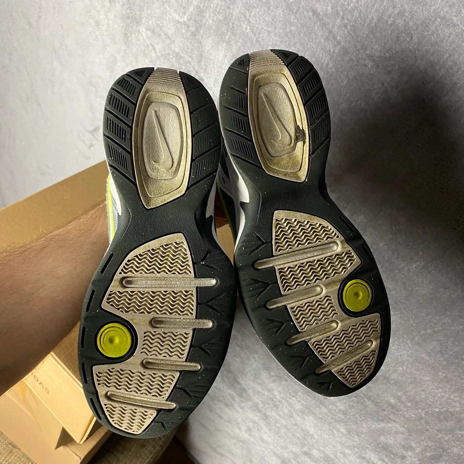 Nike Air Monarch daddy shoes sneakers Y2K white grey lime Size US 7.5 / EU 40-41 - 9 Thumbnail