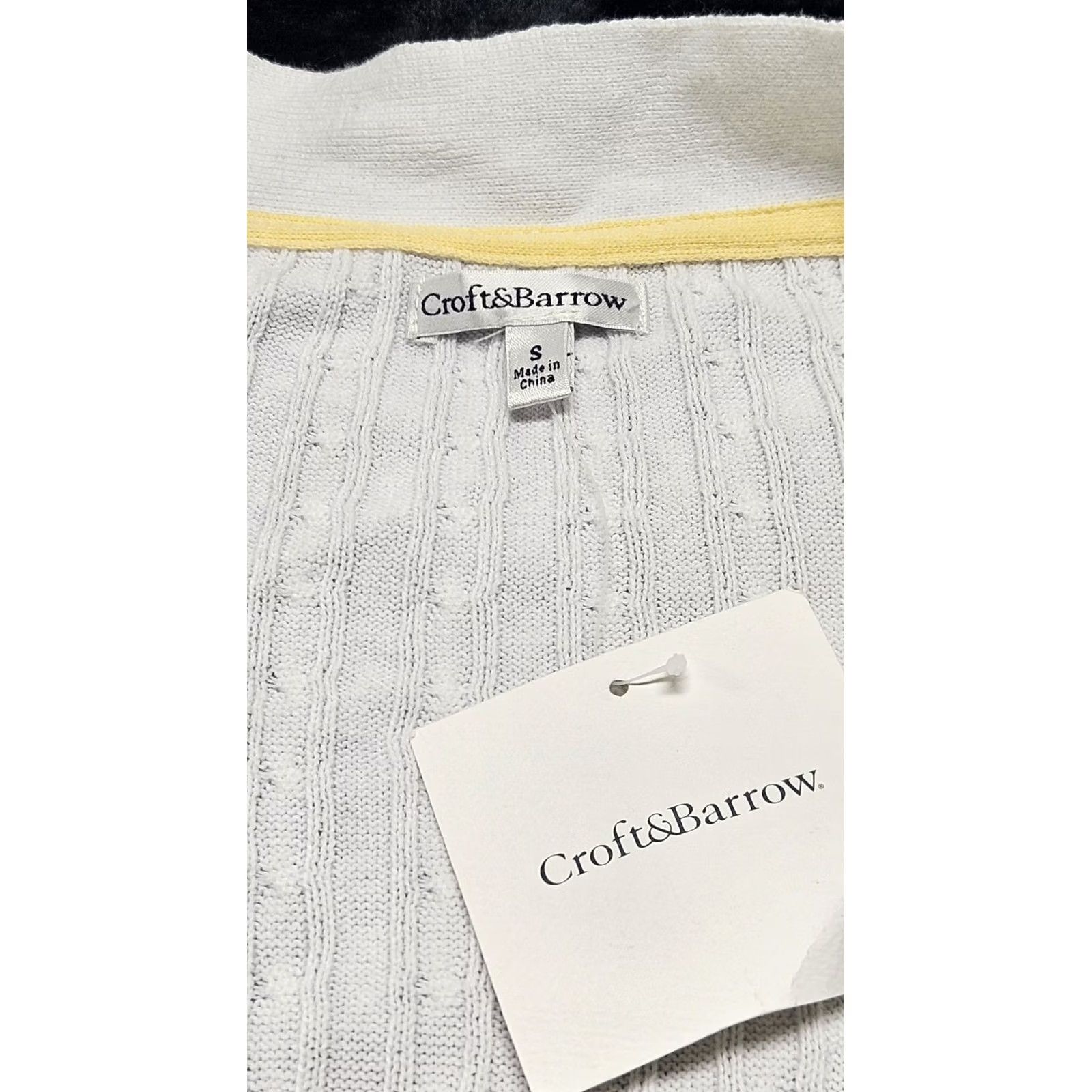 Croft & Barrow Croft & Barrow Cardigan Women’s White Open Front Cable Knit V-Neck Raglan Sleeve Small NWT Sweater Size S / US 4 / IT 40 - 6 Thumbnail
