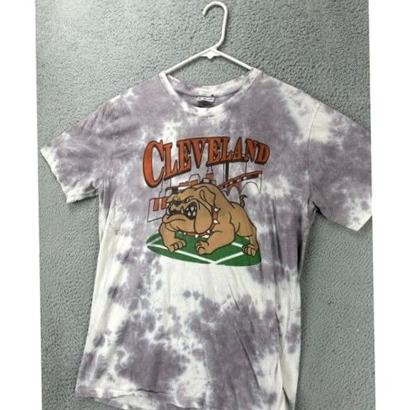 Vintage Where Im From Shirt Mens Medium Purple Tie Dye Cleveland Brown Tee T-Shirt Crew Neck Short Sleeve Size US M / EU 48-50 / 2 - 5 Thumbnail
