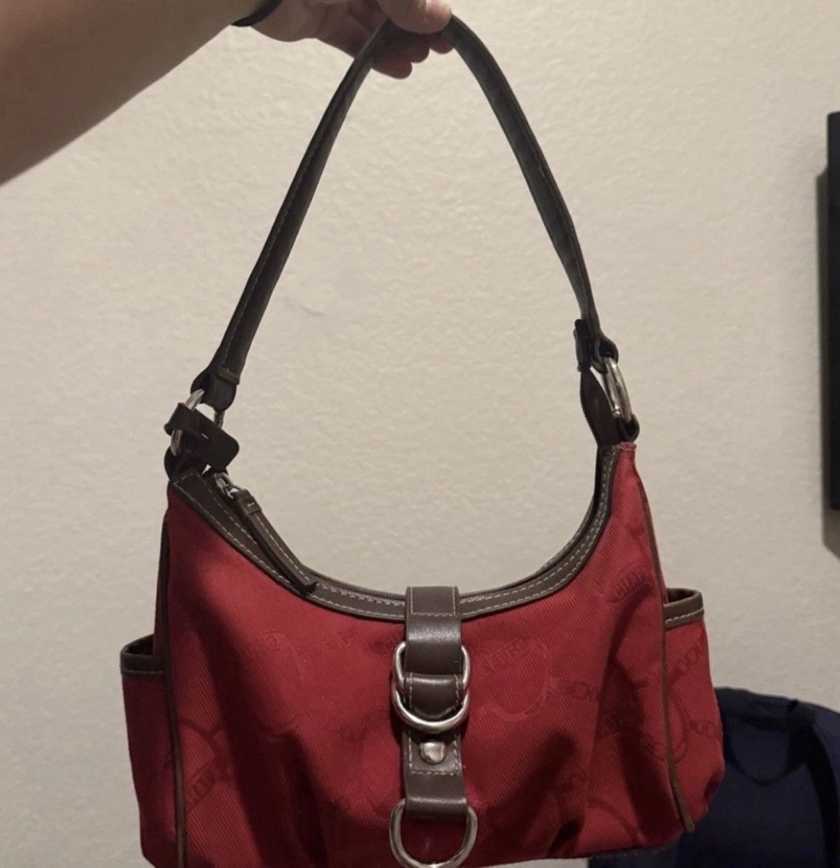Chaps Red CHAPS Vintage Shoulder Bag With Silver Hardwear Size ONE SIZE - 1 Thumbnail