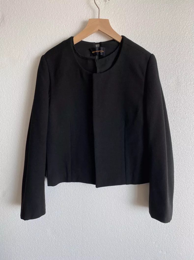 Comme des Garcons Comme Des Garcons Mesh stitching deconstructed wool coat Size S / US 4 / IT 40 - 1 Thumbnail