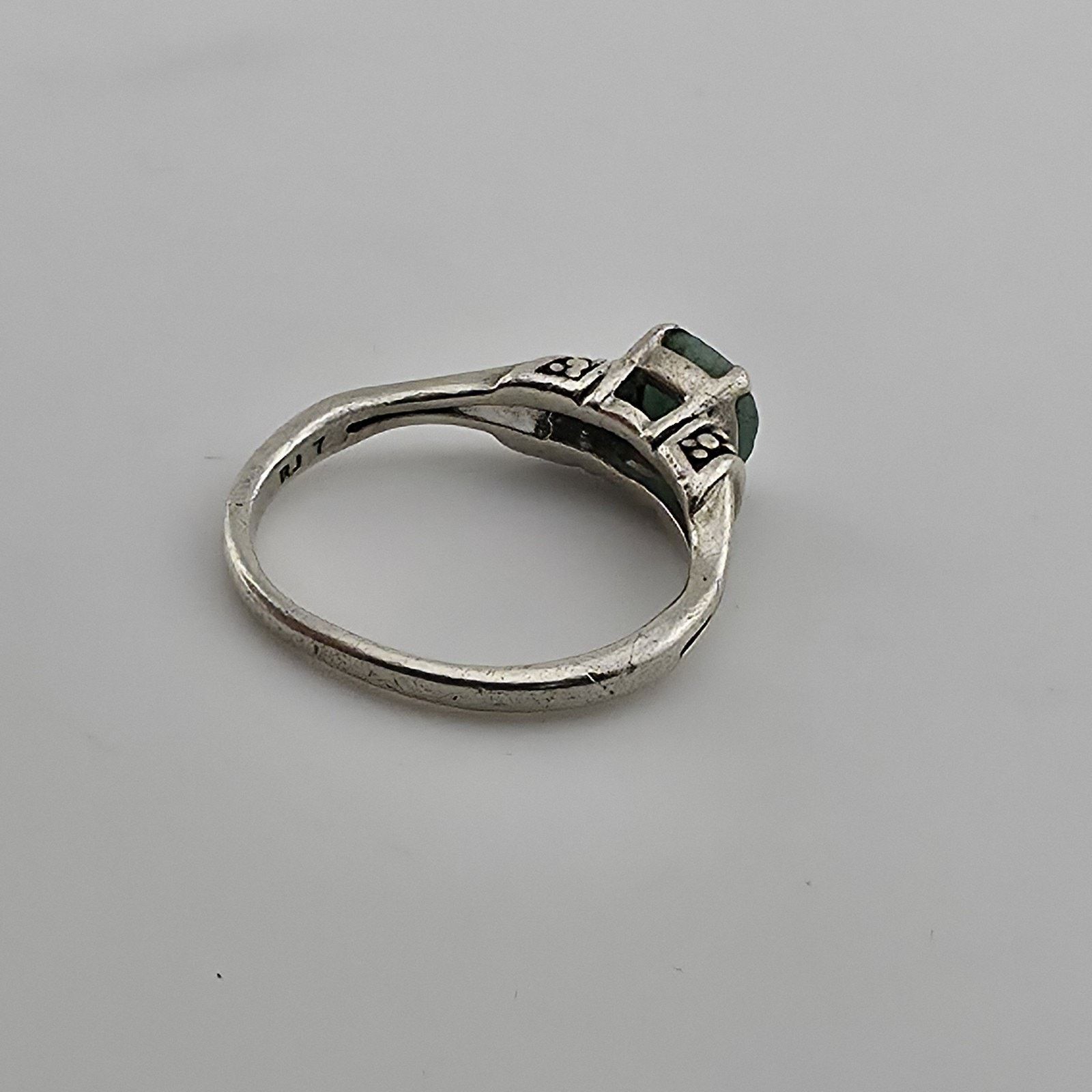 Other Sterling Silver Ring Green Stone 925 Size 6.5 Size ONE SIZE - 3 Thumbnail