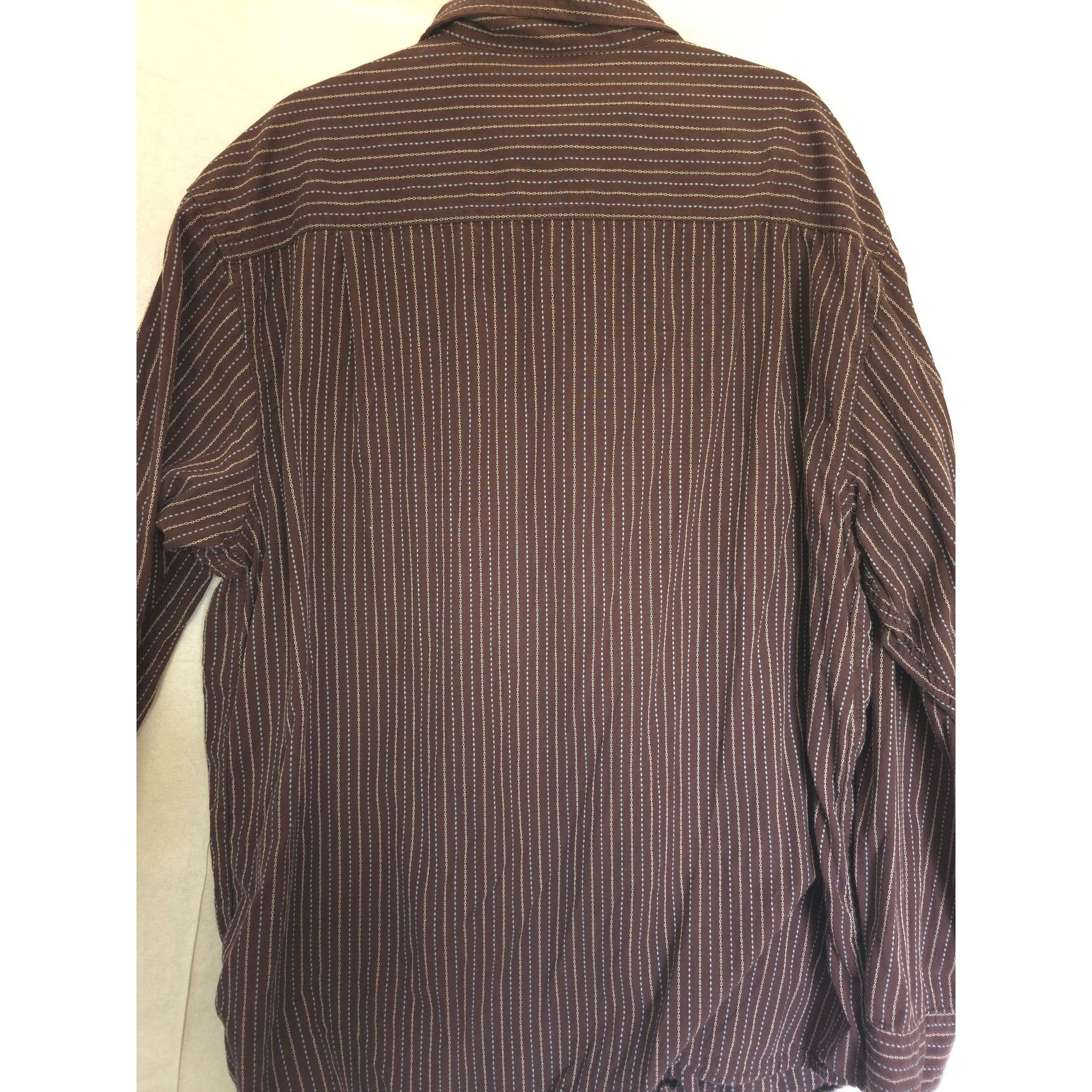Aigle Aigle Men's XXL Brown Striped Button-Down Shirt - 100% Cotto Size US XXL / EU 58 / 5 - 5 Thumbnail
