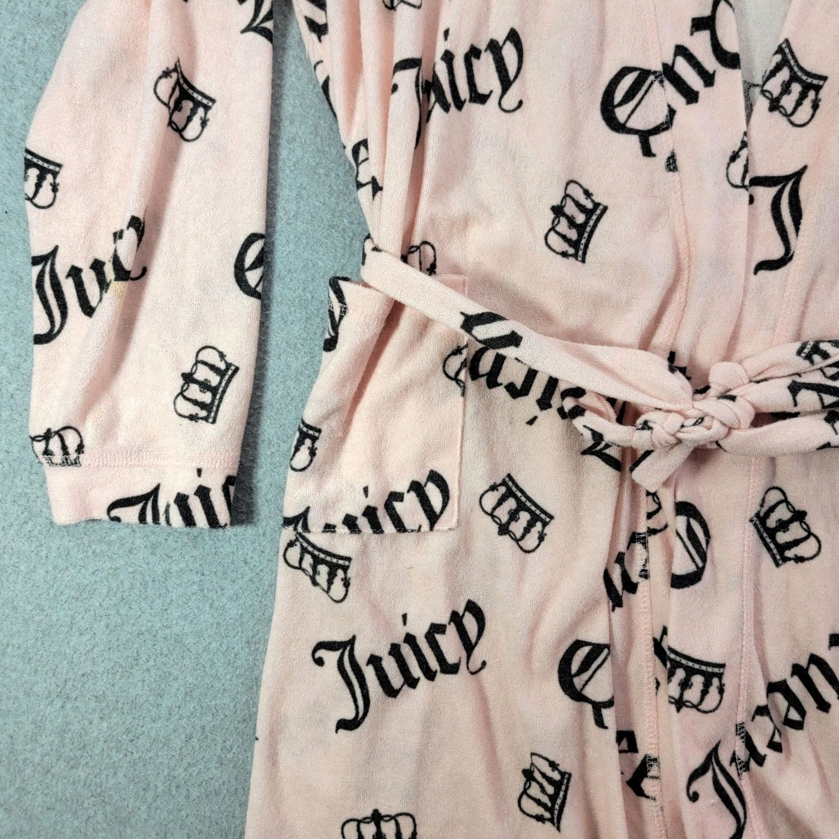 Juicy Couture Juicy Couture Robe Womens L/XL Pink Kimono Juicy Queen Graphic Sleepwear Lounge Size ONE SIZE - 3 Thumbnail
