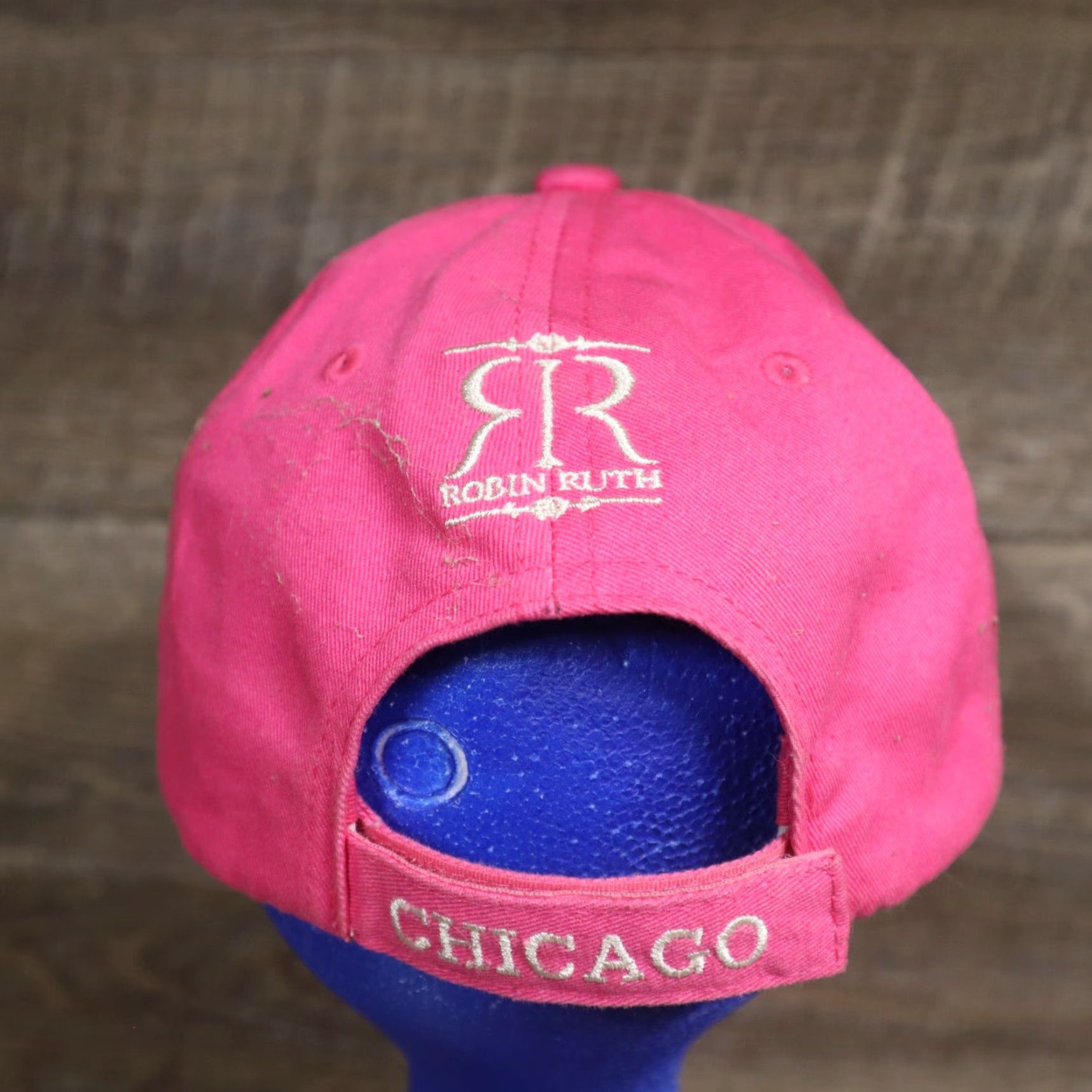 Pinko VINTAGE Chicago Illinois Hot Pink And White Hat Cap Adjustable Size ONE SIZE - 3 Thumbnail