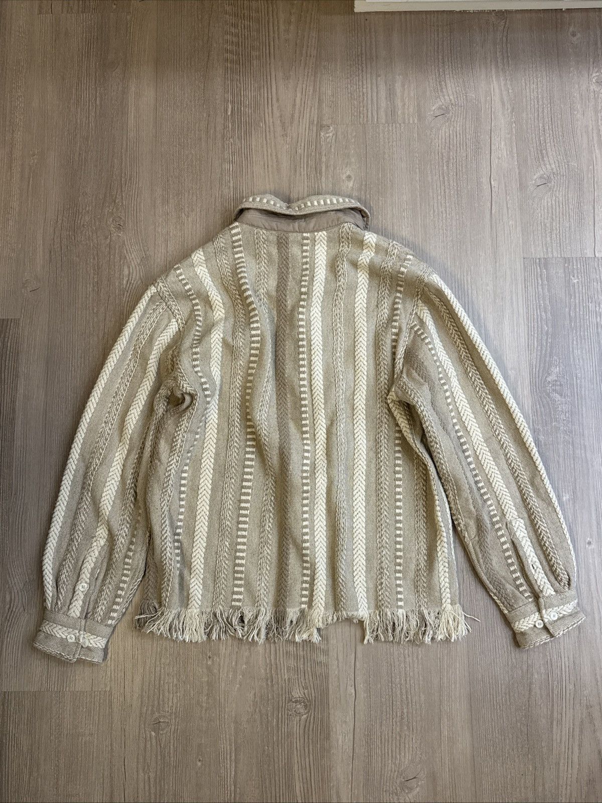Kith Kith Mixed Stripe Tweed Boxy Overshirt Creme Sz S Size US S / EU 44-46 / 1 - 3 Thumbnail