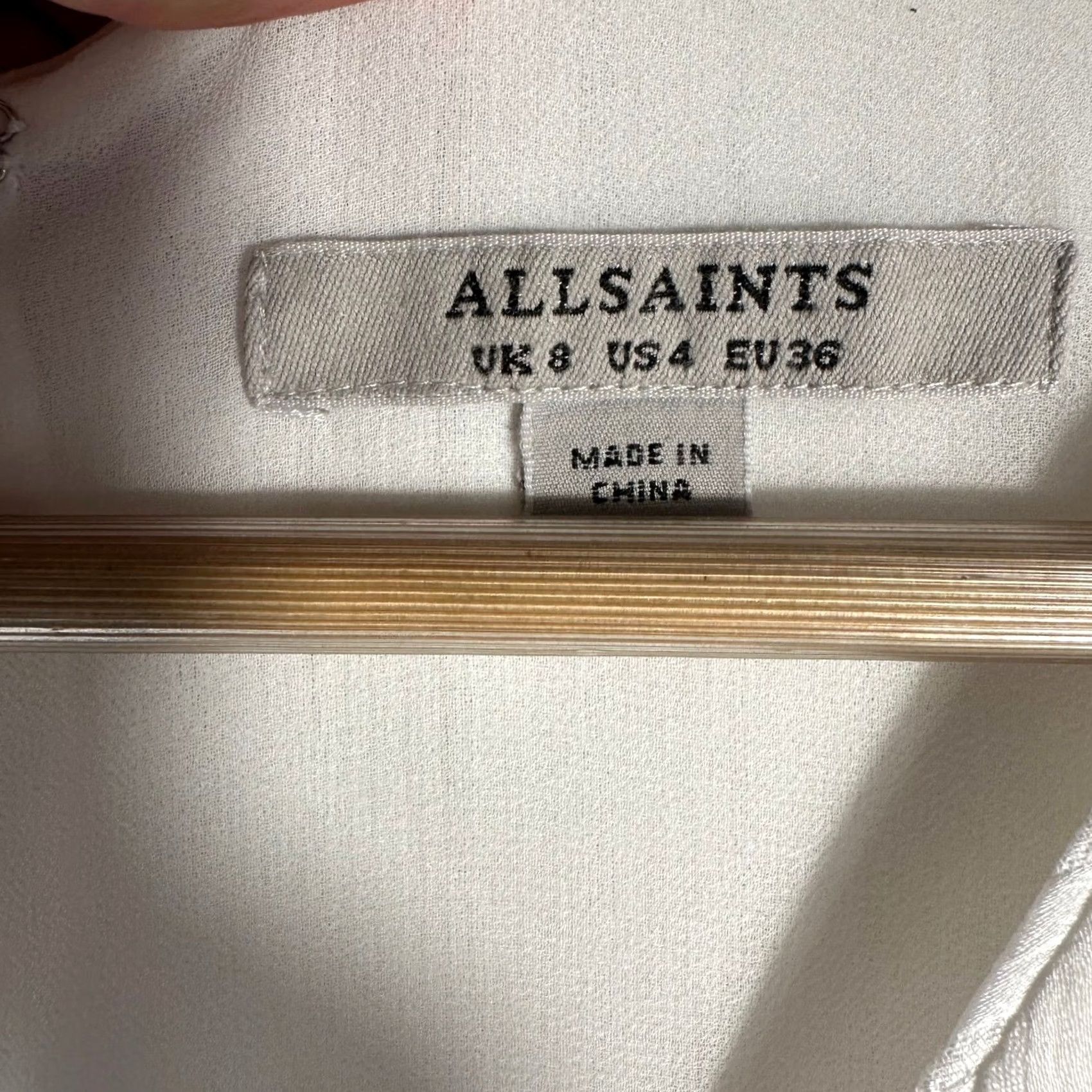 Allsaints AllSaints Celeste Dress White Sleeveless Midi V-Neck Handkerchief Hem Zipper A-Line Womens 4 Years Vintage: No Size S / US 4 / IT 40 - 5 Thumbnail
