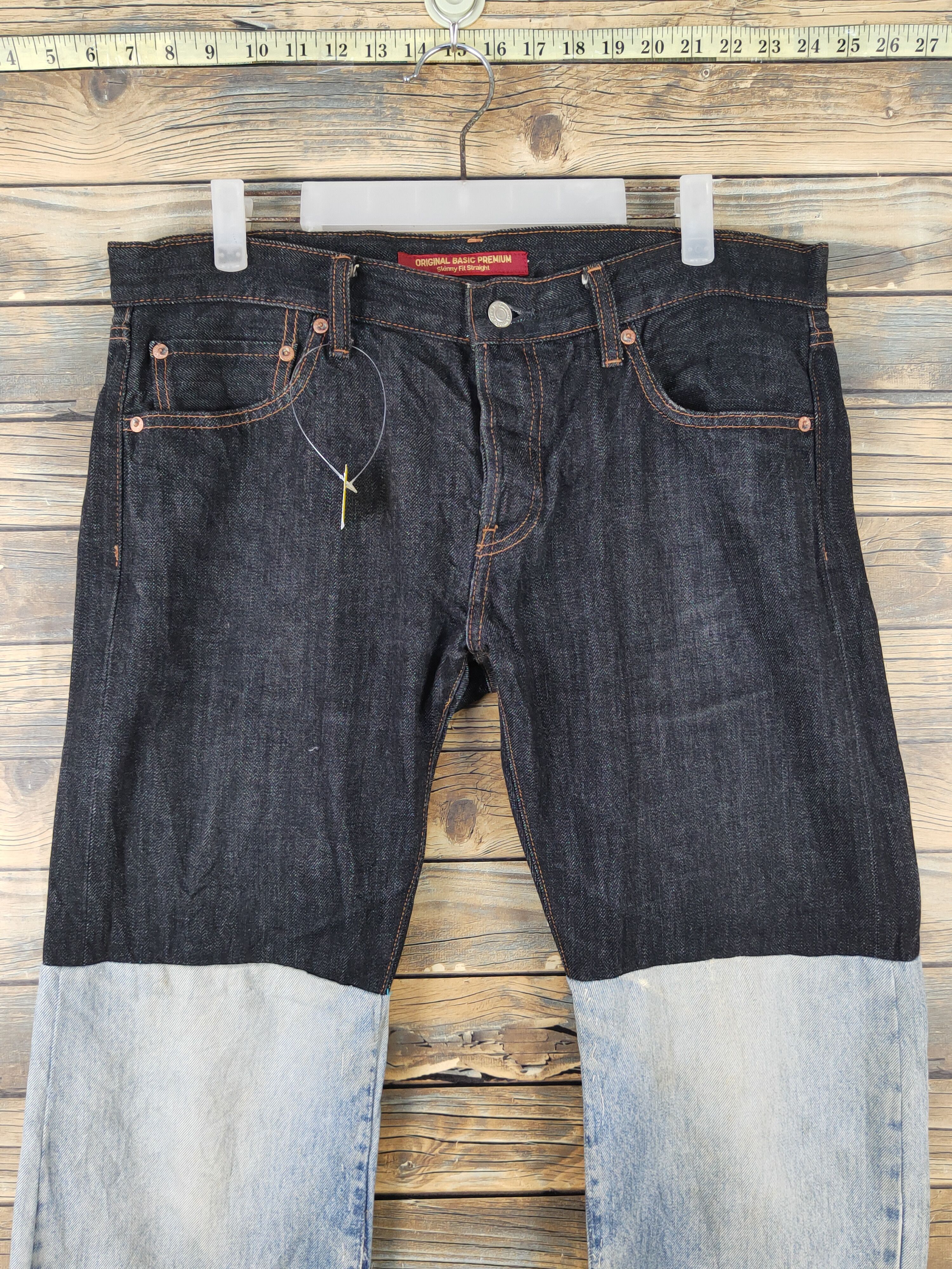 Japanese Brand Uniqlo japan patchwork Distressed Ripped denim Jeans #W1970 Size US 35 - 2 Thumbnail