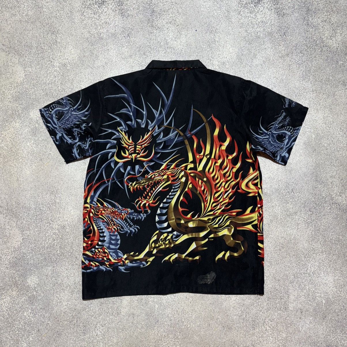 Vintage Vintage 80s Japanese Dragon flame hawaiian shirt Mens size L Size US L / EU 52-54 / 3 - 5 Thumbnail