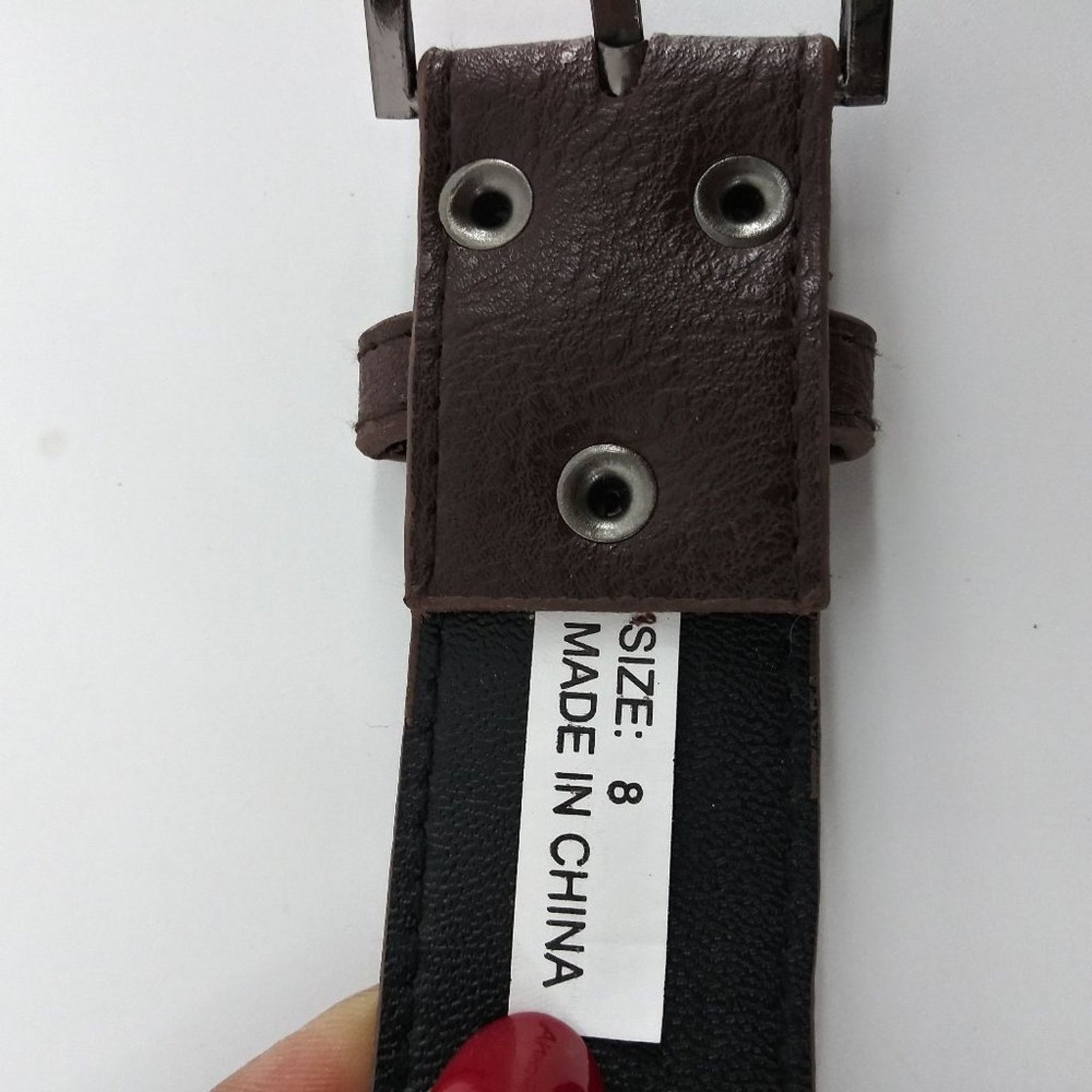 Other Women's Dark Brown Faux Leather Rhinestone Stud Belt size 8 Size ONE SIZE - 4 Thumbnail