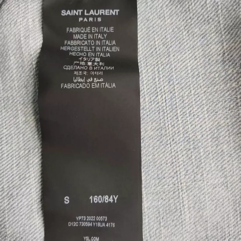 Saint Laurent Paris Saint Laurent Paris SS23 Distressed Effect Lapel Single Bre Size S / US 4 / IT 40 - 5 Thumbnail