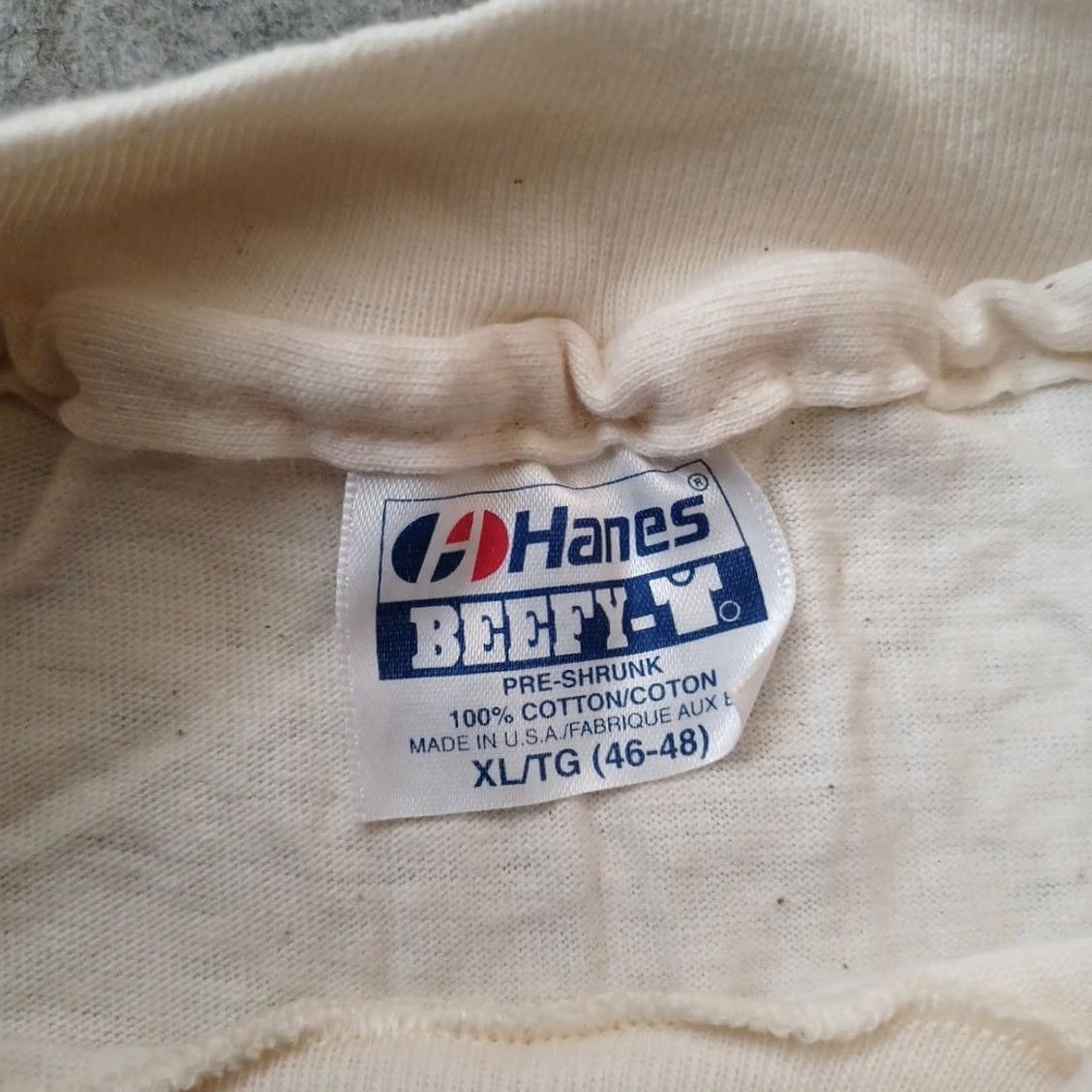Hanes VINTAGE Hanes Beefy-T T-Shirt Men XL Ivory Graphic Print Lifeline 1992 Poison Arrow Frog Winterland Productions 1990s Size US XL / EU 56 / 4 - 2 Thumbnail