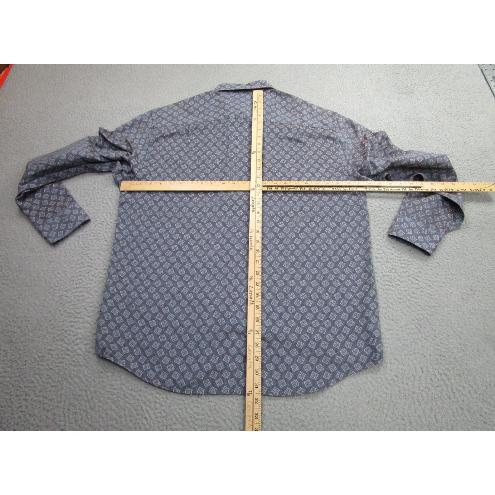 Vintage Jhane Barnes Frequency Shirt XL Mens Blue Geometric Button Front Long Sleeve Size US XL / EU 56 / 4 - 7 Thumbnail