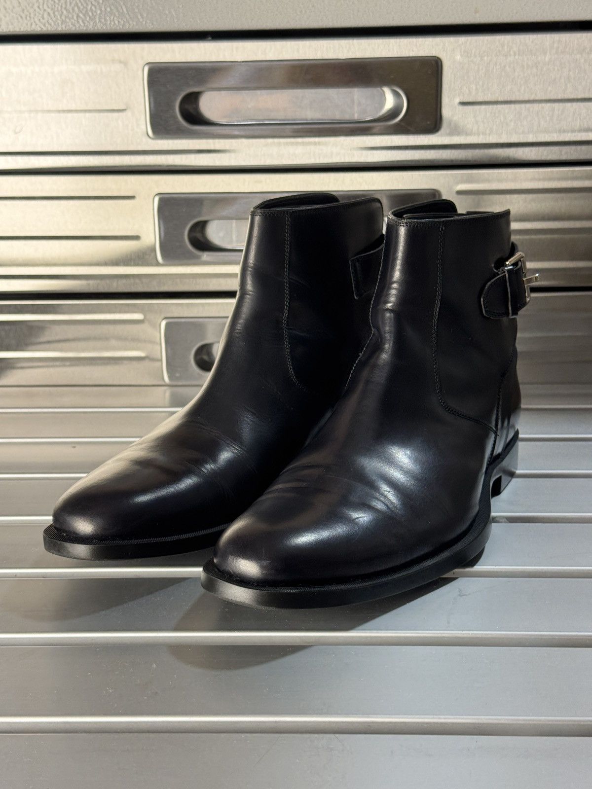 Dior DIOR MEN BLACK CALFSKIN BUCKLE BOOTS Sz US 6.5 Size US 6.5 / EU 39-40 - 3 Thumbnail