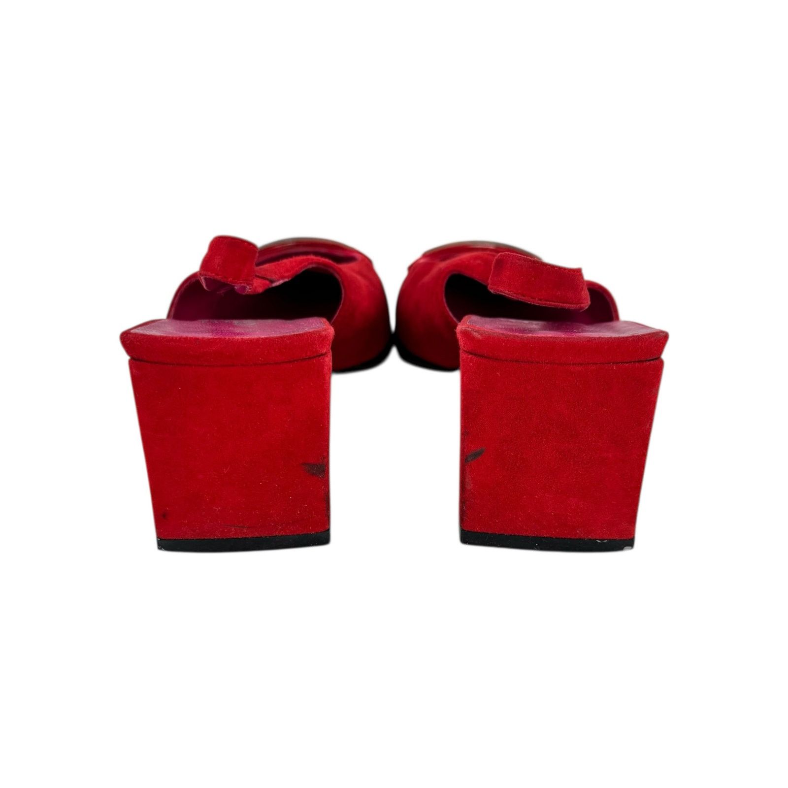 Fendi Fendi Vintage Red Suede Heels Size US 7.5 / IT 37.5 - 7 Thumbnail