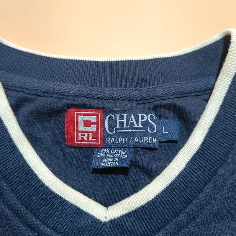 Chaps Ralph Lauren Vintage 90s Chaps Ralph Lauren Blue Vest Big Logo Spellout L Size US L / EU 52-54 / 3 - 6 Thumbnail