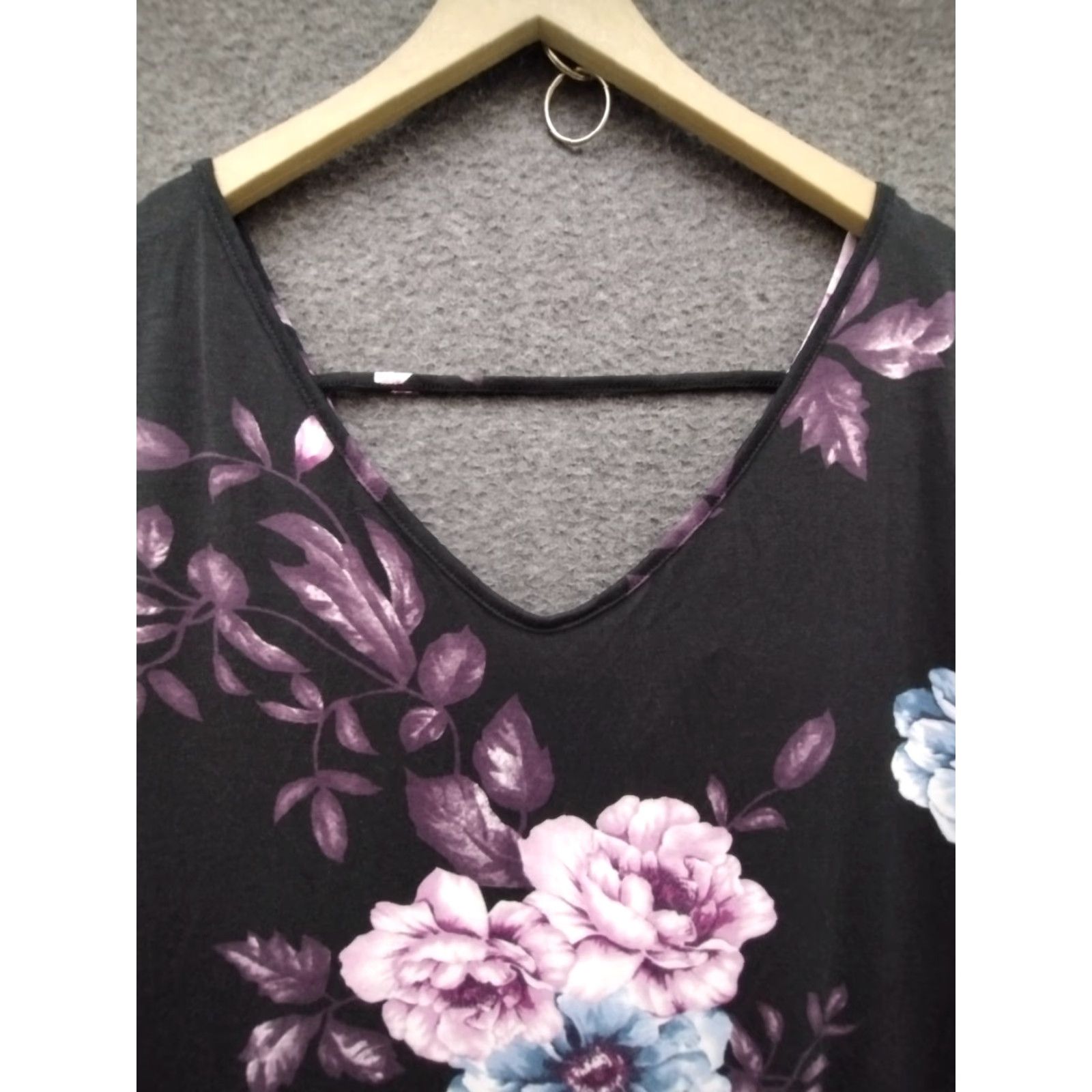 Vintage Nemidor Women's Casual Loose Pocket Long Dress Short Sleeve V-Neck Size 22 Size 40" / US 18 - 3 Thumbnail