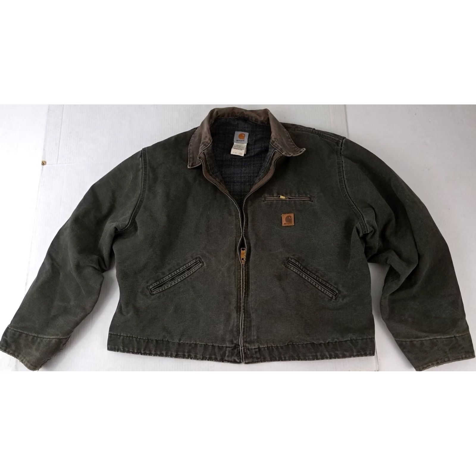 Carhartt VINTAGE Carhartt J97 Detroit Blanket Lined Full Zip 2XL Moss Green Bomber Jacket Mens Womens Unisex Jacket Size US XXL / EU 58 / 5 - 4 Thumbnail